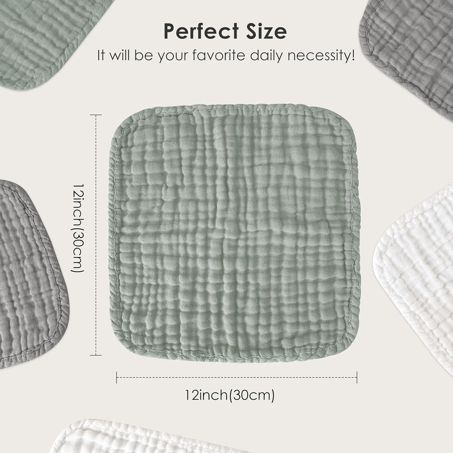 Paños de Muselina para Bebés Sunny zzzZZ - 12 Piezas 30x30 cm