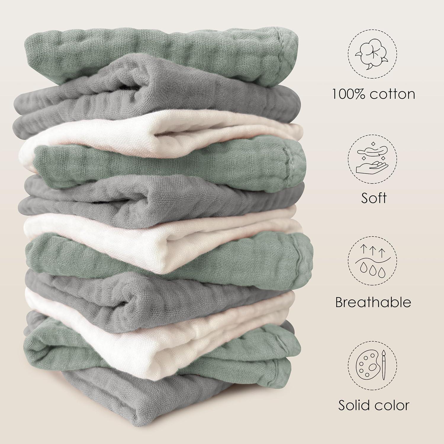 Paños de Muselina para Bebés Sunny zzzZZ - 12 Piezas 30x30 cm