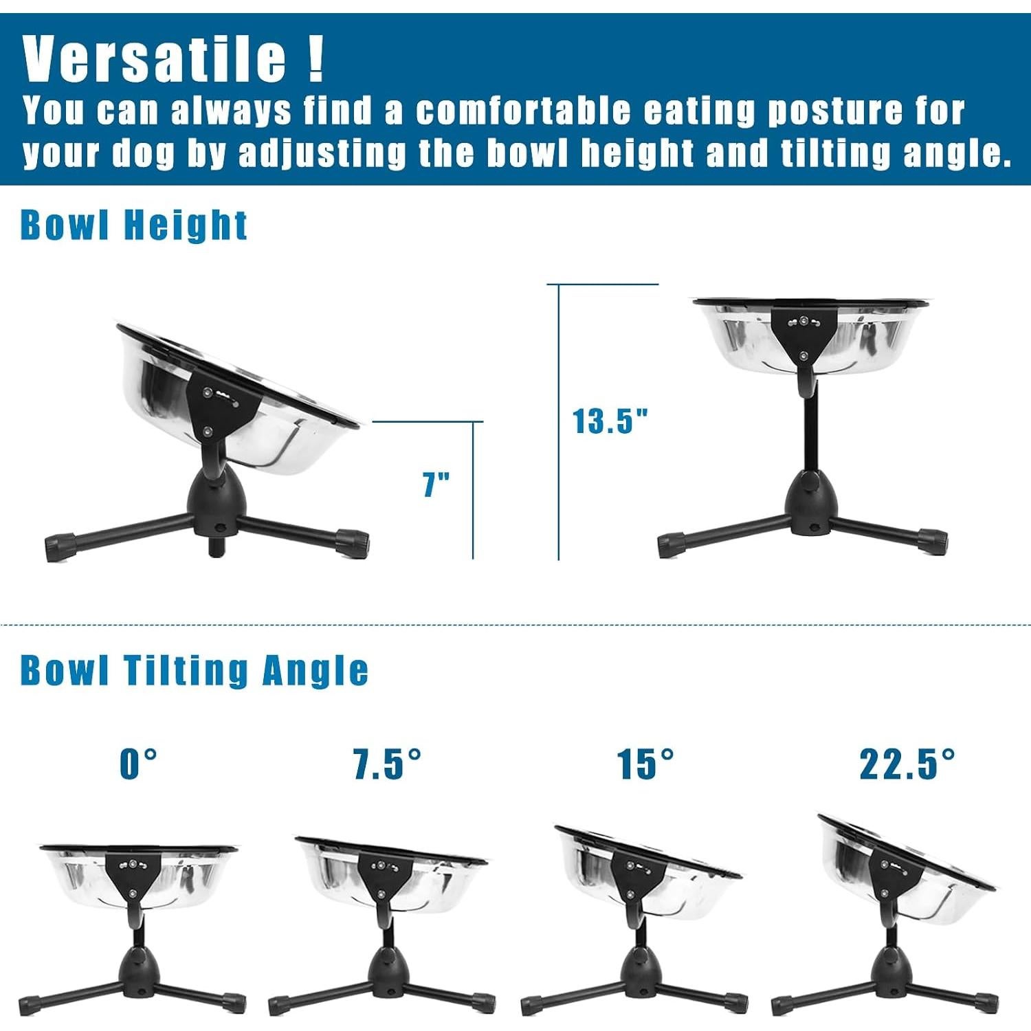 Cuenco Elevado para Perros Vexong Mediano Ajustable 2L