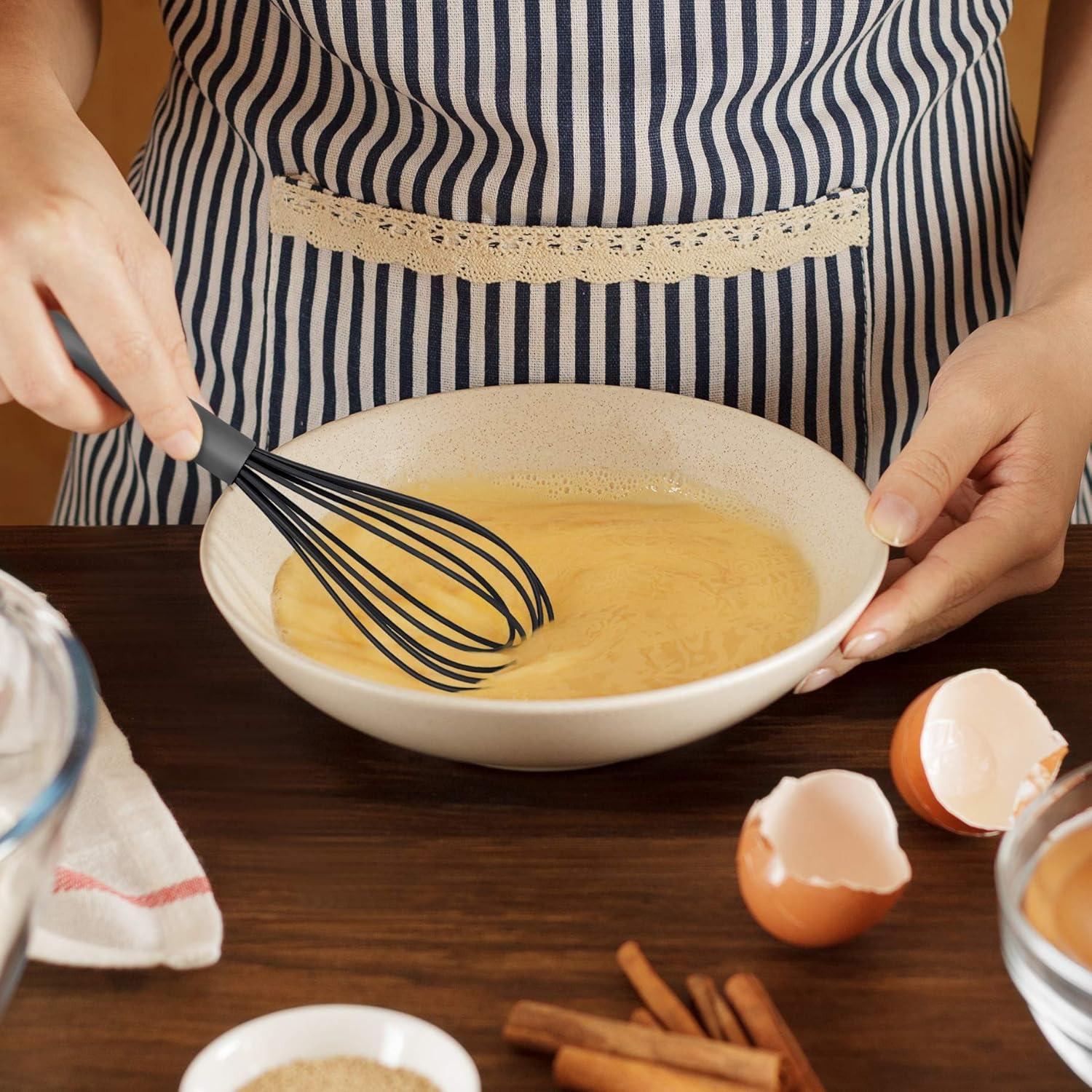 Set de Pinzas y Batidor Cocina Country Acero Inoxidable Negro