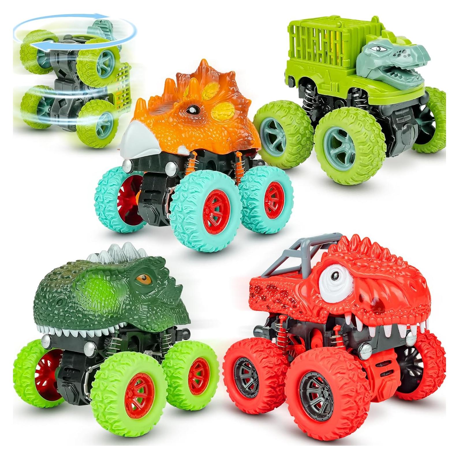 Juguetes Dinosaurio Beestech Camión Monstruo Fricción 4 Piezas