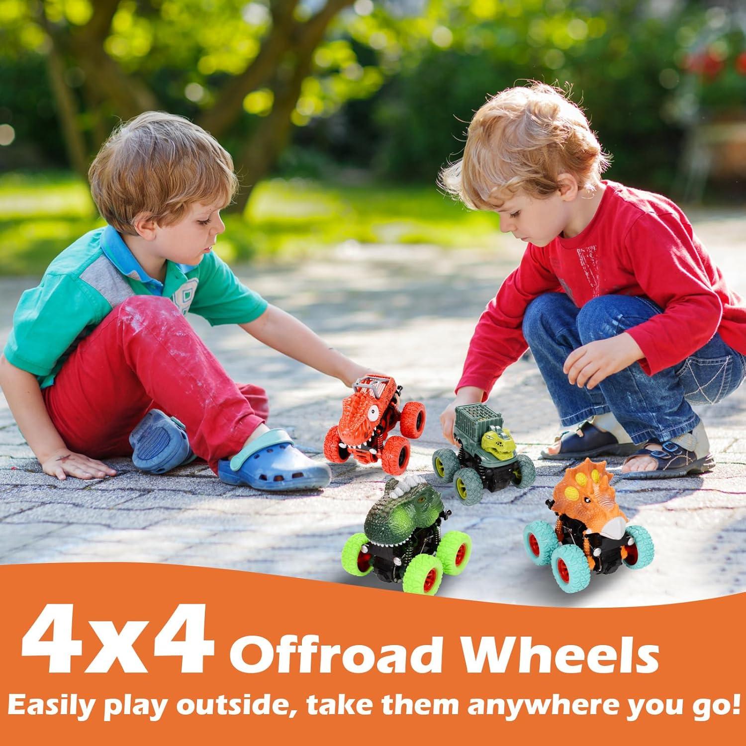 Juguetes Dinosaurio Beestech Camión Monstruo Fricción 4 Piezas