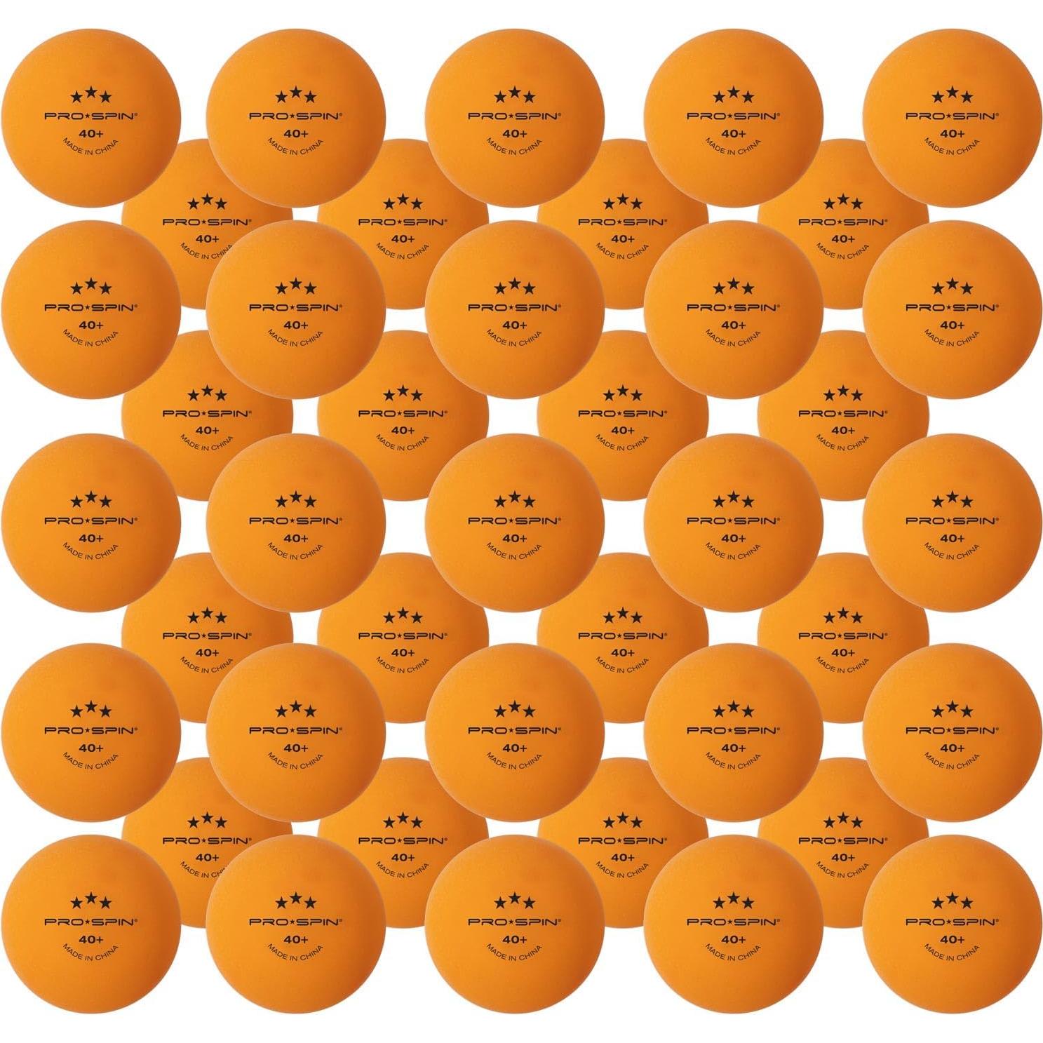 Pelotas de Ping Pong PRO-SPIN Naranjas 60 Unidades 40mm