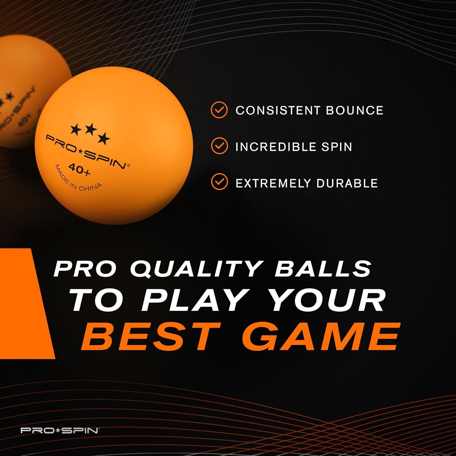 Pelotas de Ping Pong PRO-SPIN Naranjas 60 Unidades 40mm
