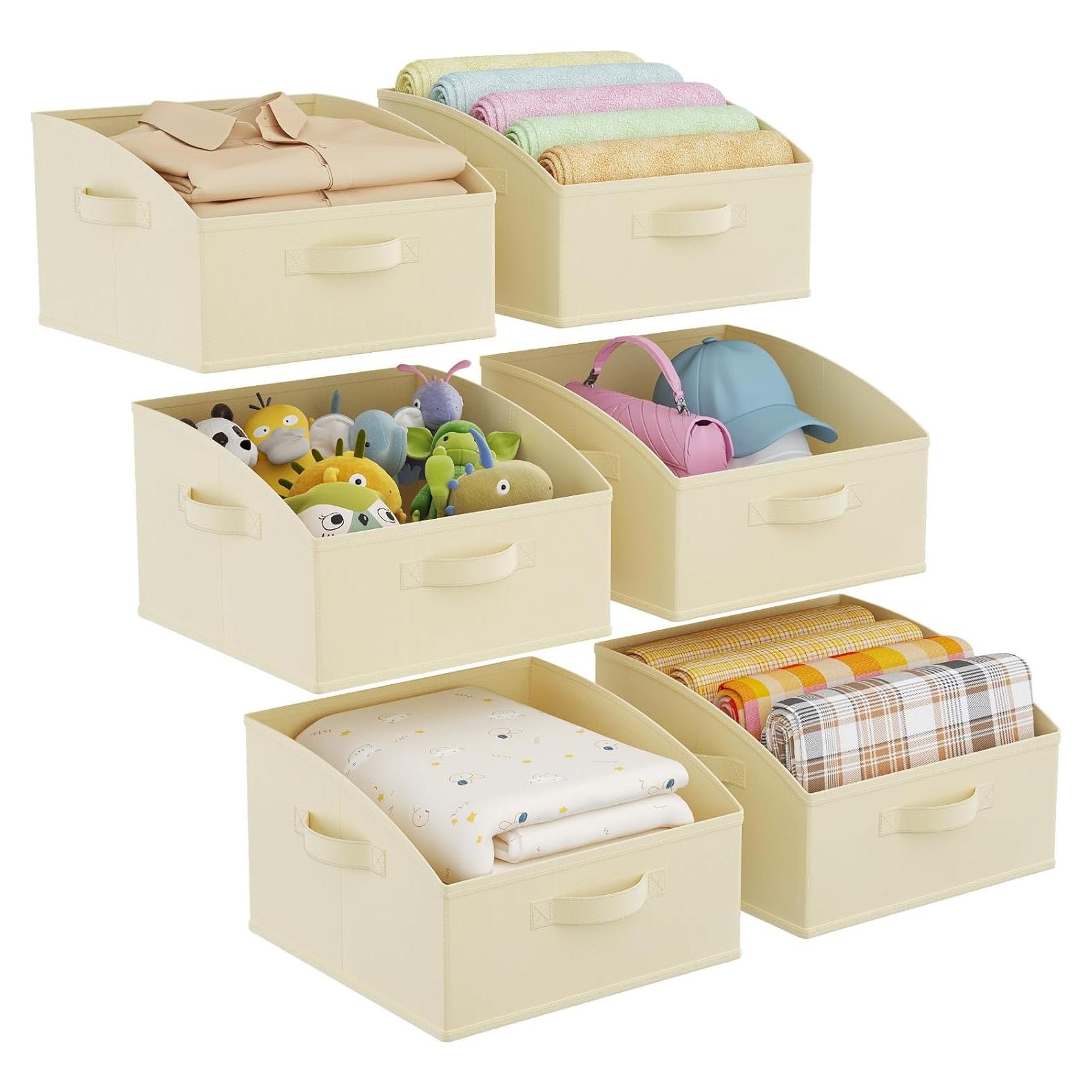 Cestas de Almacenamiento Lifewit 6 Piezas Trapezoidales Beige