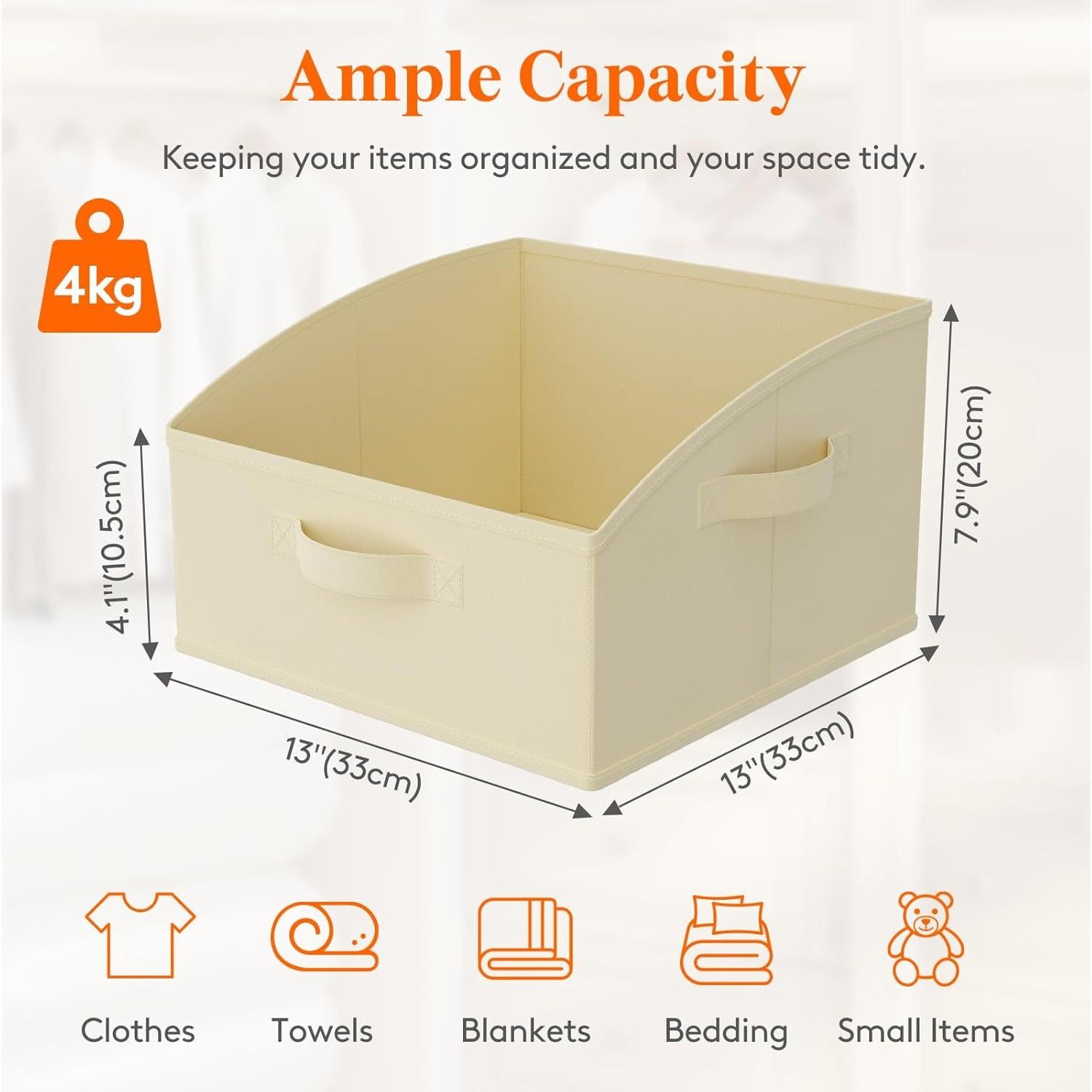 Cestas de Almacenamiento Lifewit 6 Piezas Trapezoidales Beige