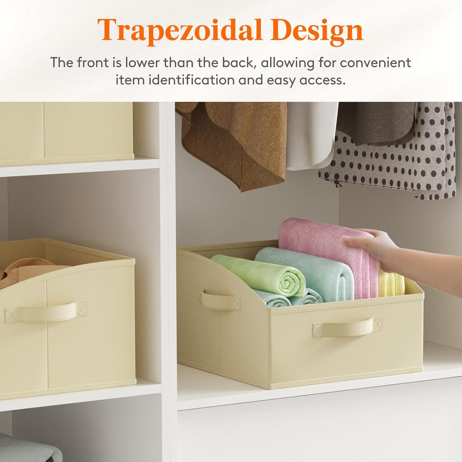 Cestas de Almacenamiento Lifewit 6 Piezas Trapezoidales Beige