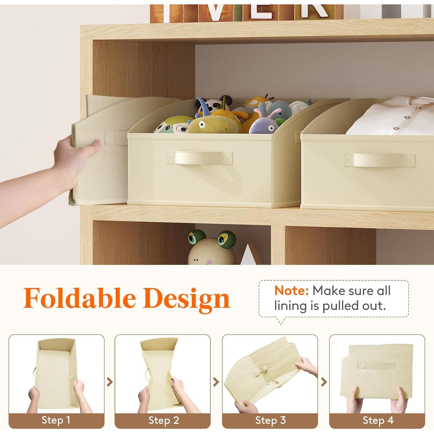 Cestas de Almacenamiento Lifewit 6 Piezas Trapezoidales Beige