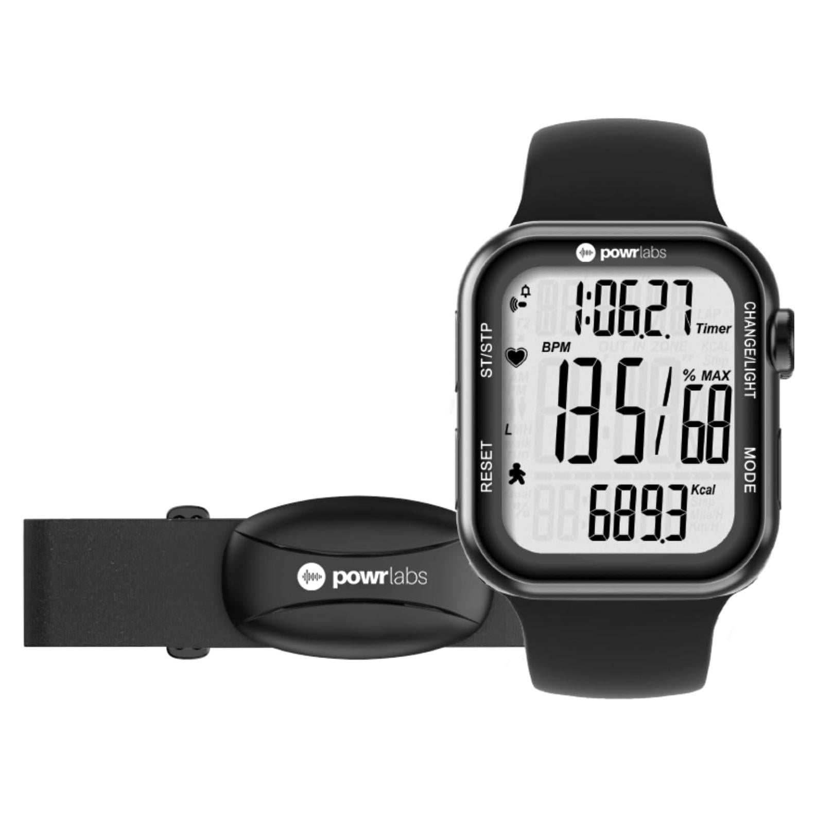 Reloj Deportivo Powr Labs HRM con Correa de Pecho y Podómetro