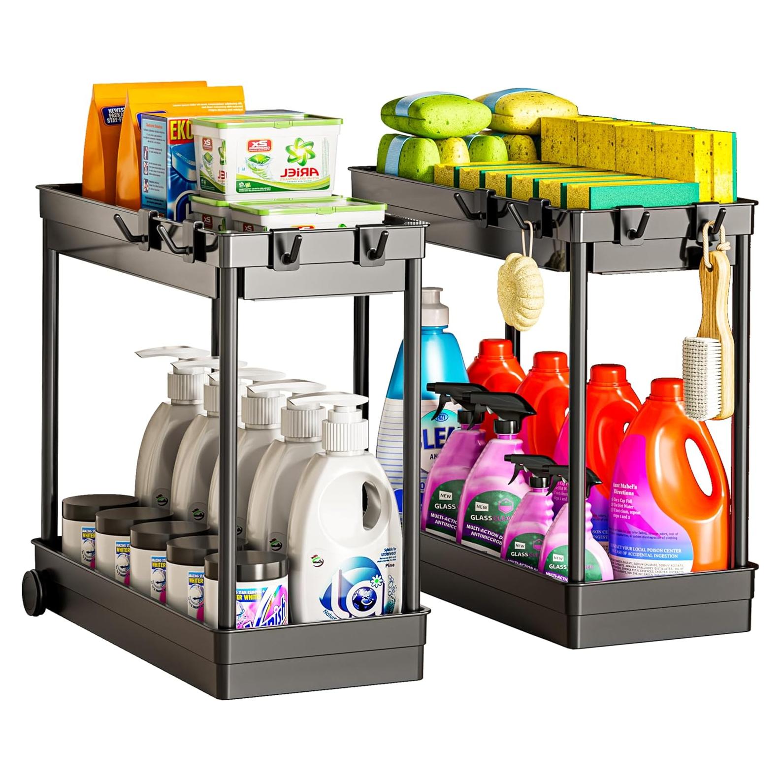 Organizador Bajo Fregadero Cicilyna 2 Niveles Negro Multiusos