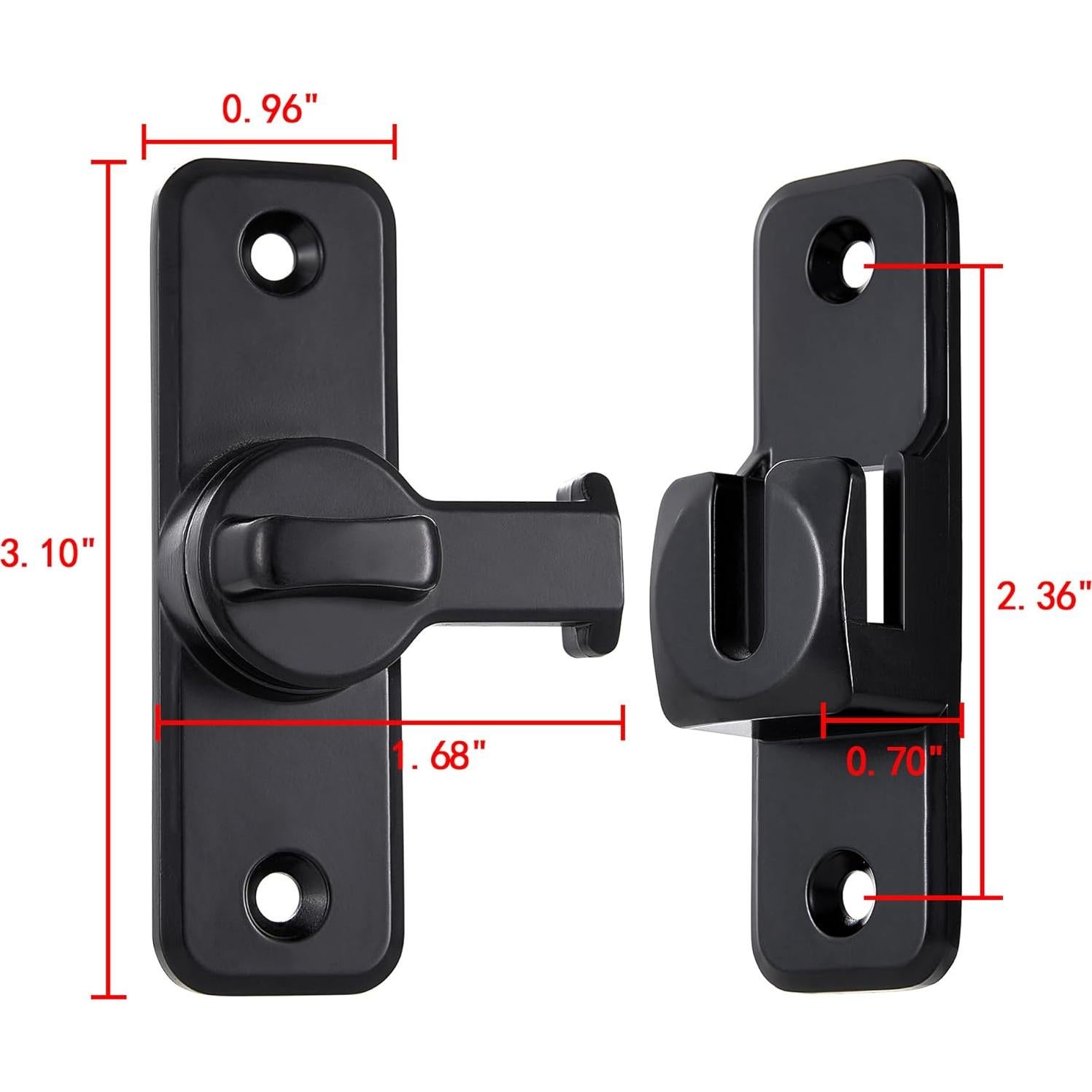 Cerradura de Pestillo de Seguridad INIRET Negra 2.54cm