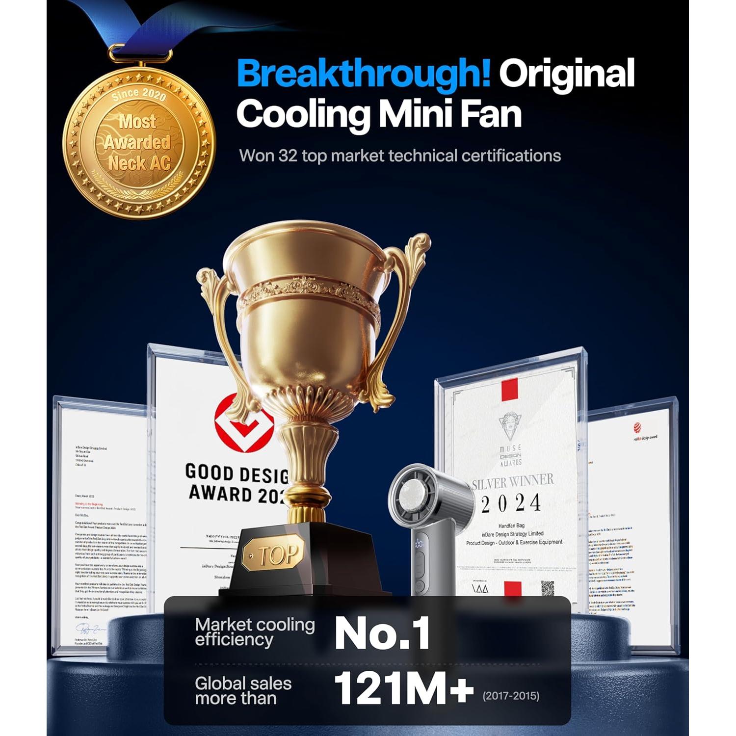 Ventilador de Mano TORRAS COOLiFY iva 5000mAh Ajustable