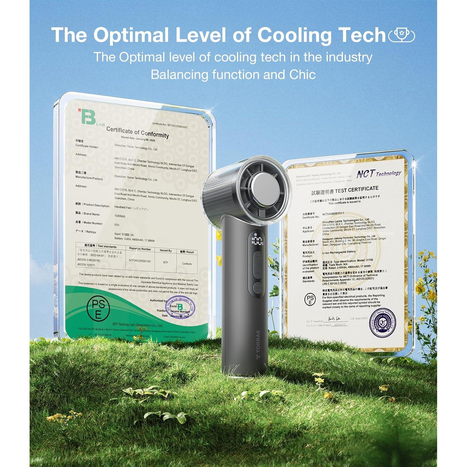 Ventilador de Mano TORRAS COOLiFY iva 5000mAh Ajustable