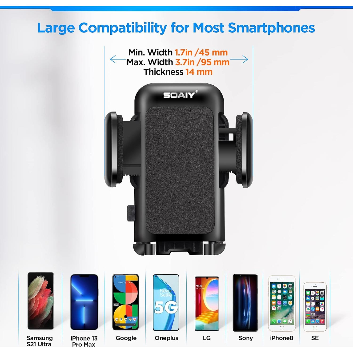 Soporte para Coche SOAIY 3-en-1 con Cargador USB 3.1A