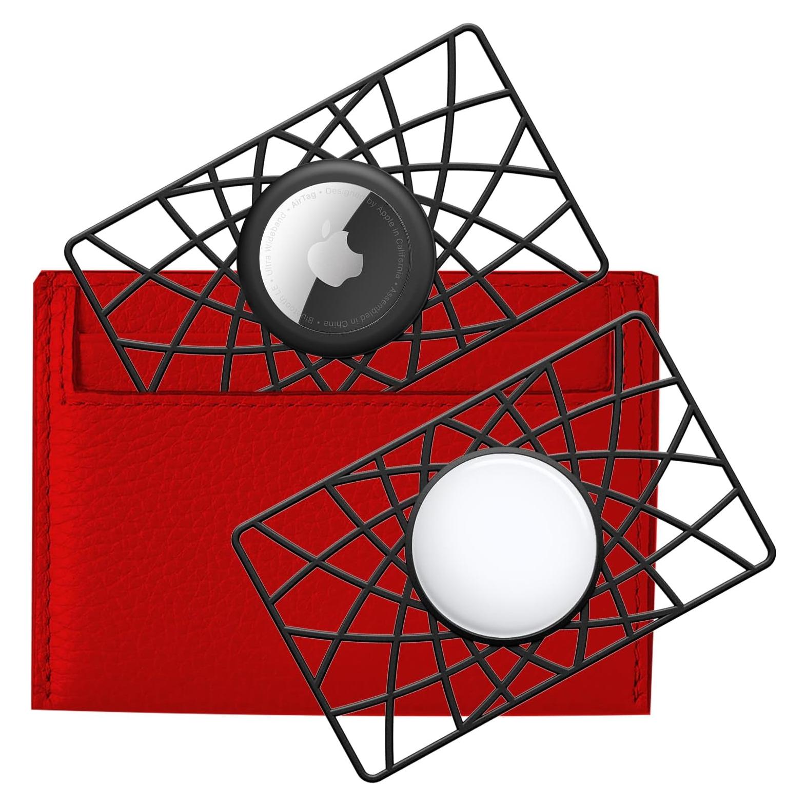 Soporte de Cartera AirTag WALNEW Negro 2 Paquetes Ultra Delgado