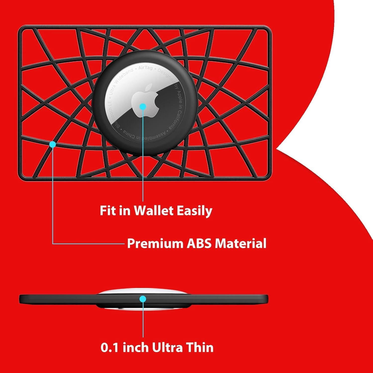 Soporte de Cartera AirTag WALNEW Negro 2 Paquetes Ultra Delgado