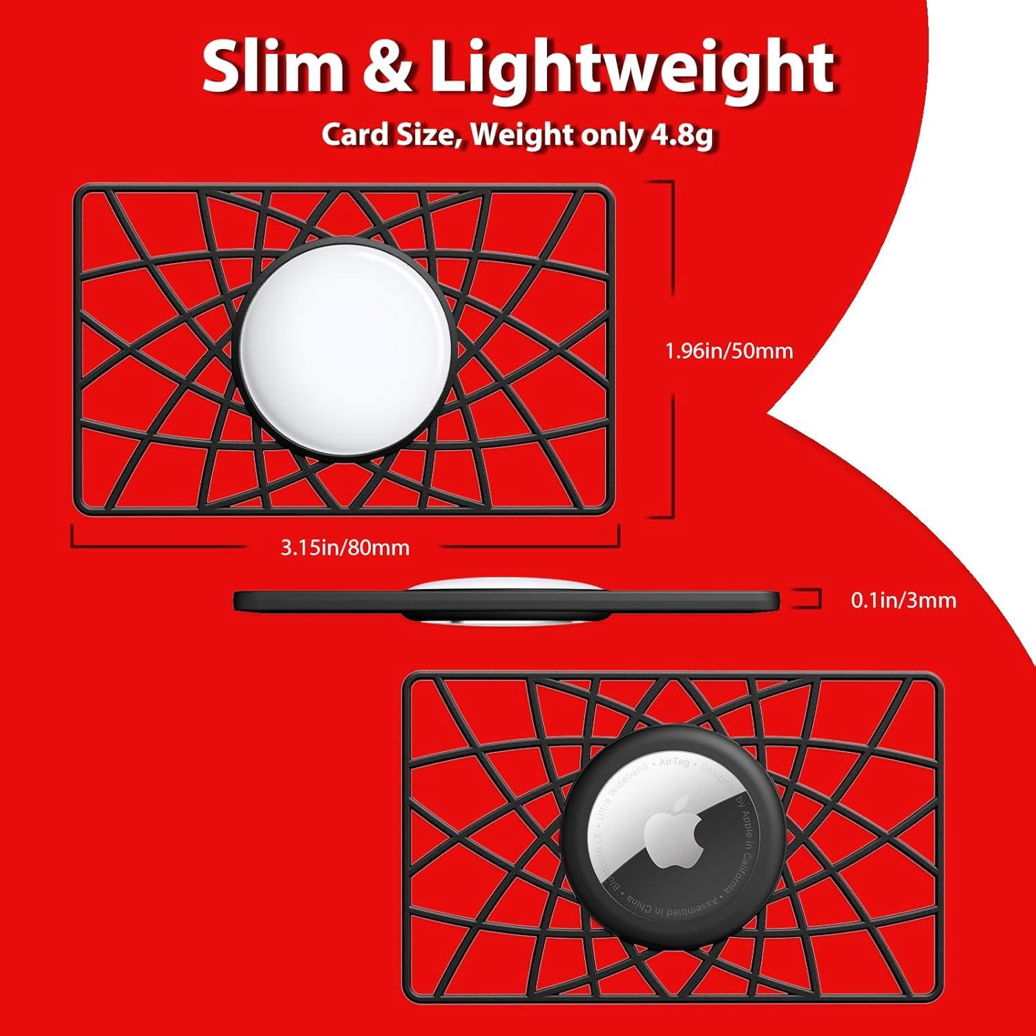 Soporte de Cartera AirTag WALNEW Negro 2 Paquetes Ultra Delgado