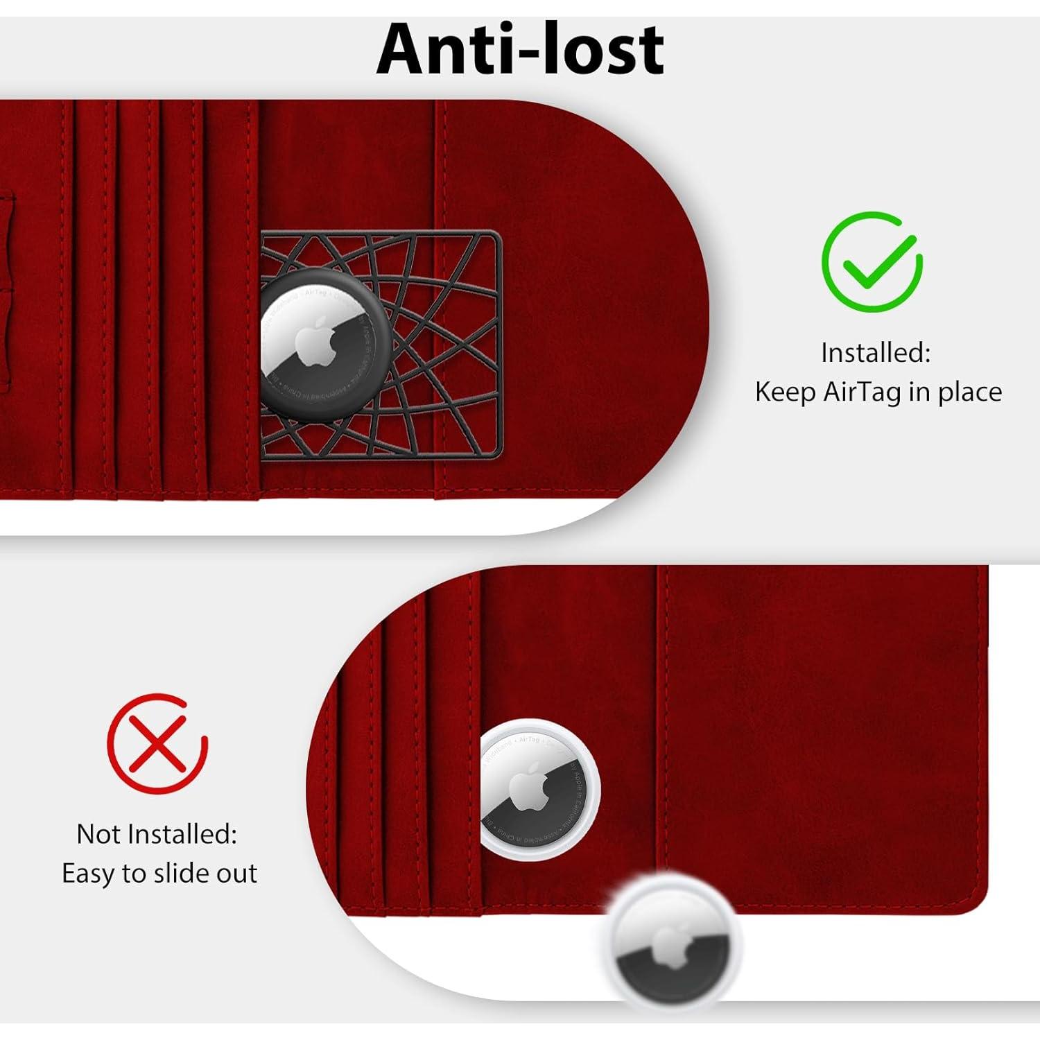 Soporte de Cartera AirTag WALNEW Negro 2 Paquetes Ultra Delgado