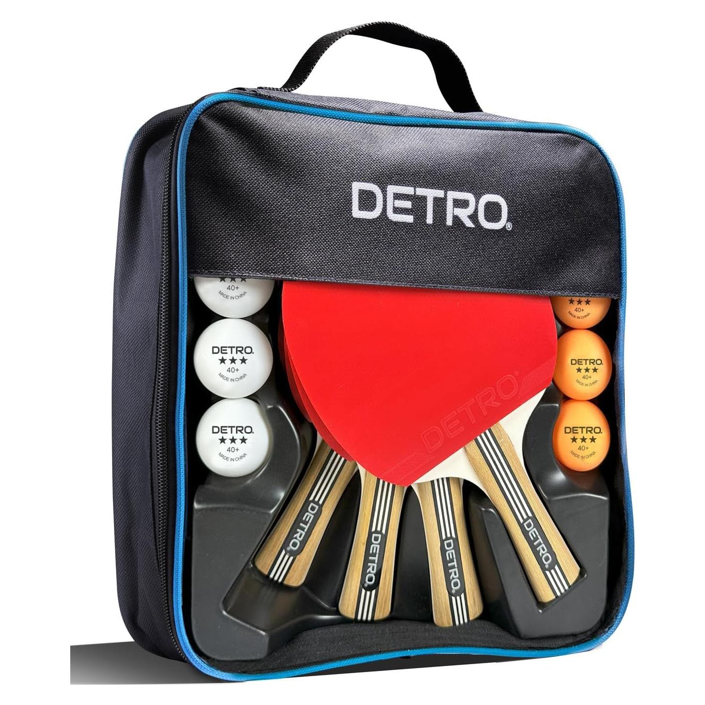 Set de Ping Pong Detro para 4 Jugadores con Estuche