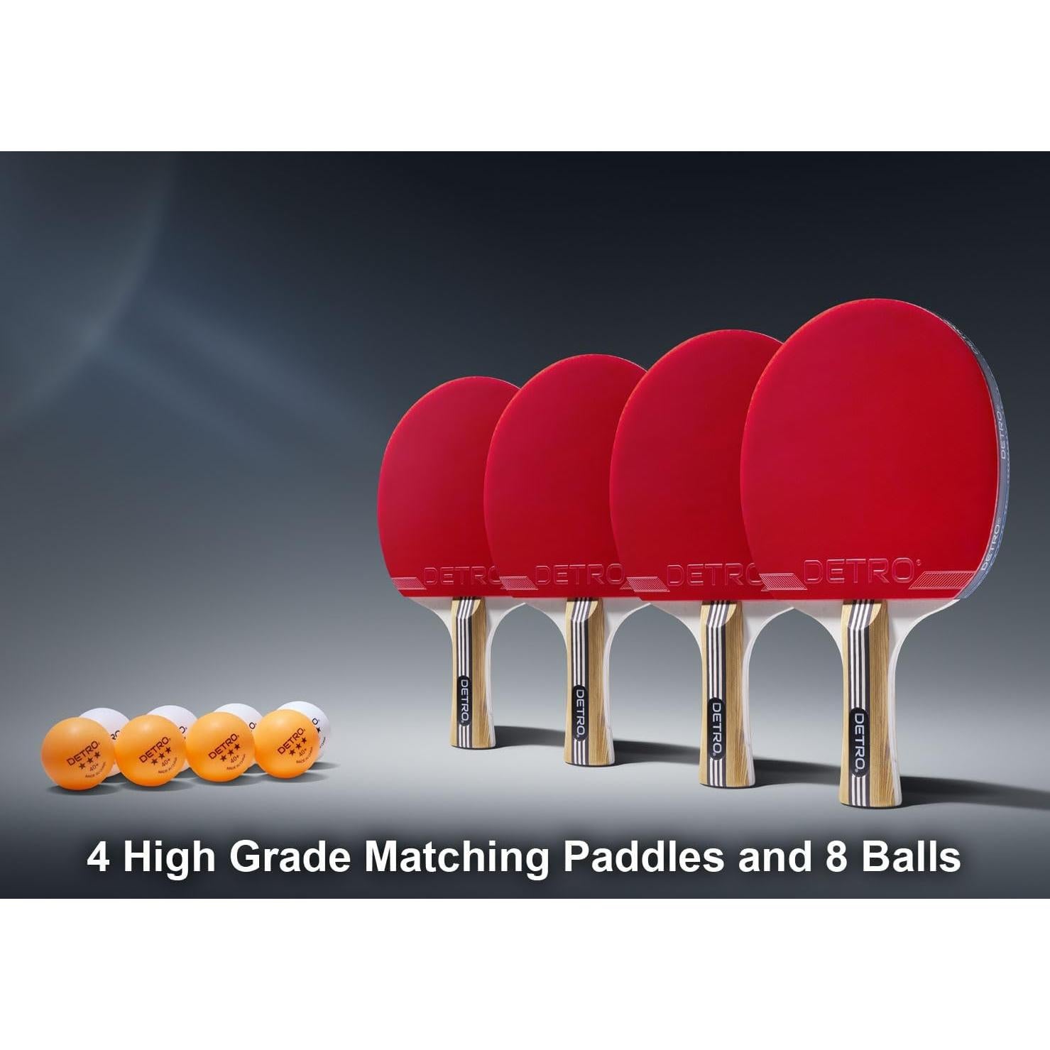 Set de Ping Pong Detro para 4 Jugadores con Estuche