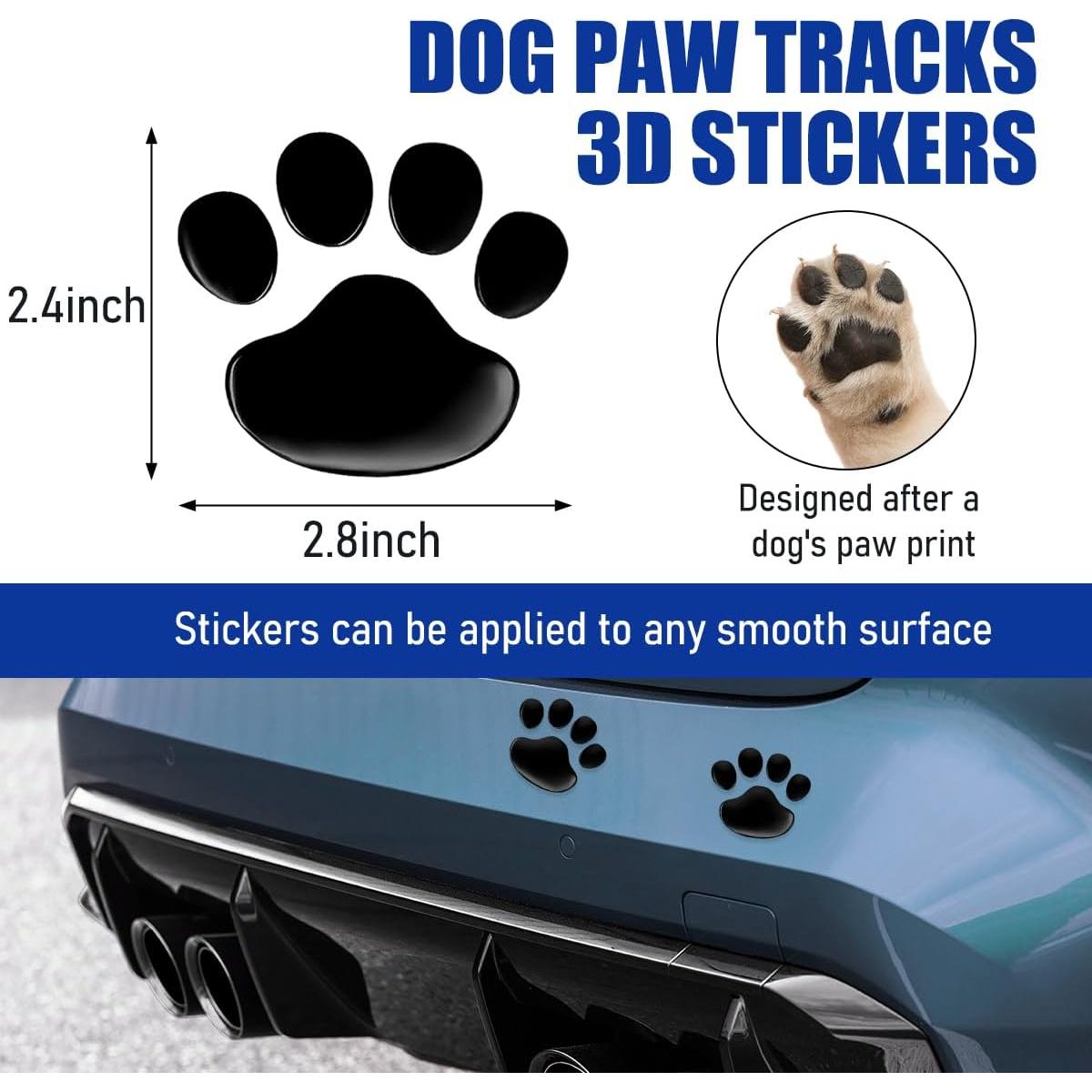 2 PCS Pegatinas Huella de Perro Suvnie Impermeables 6x7 cm