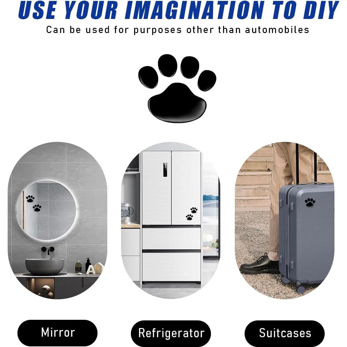 2 PCS Pegatinas Huella de Perro Suvnie Impermeables 6x7 cm