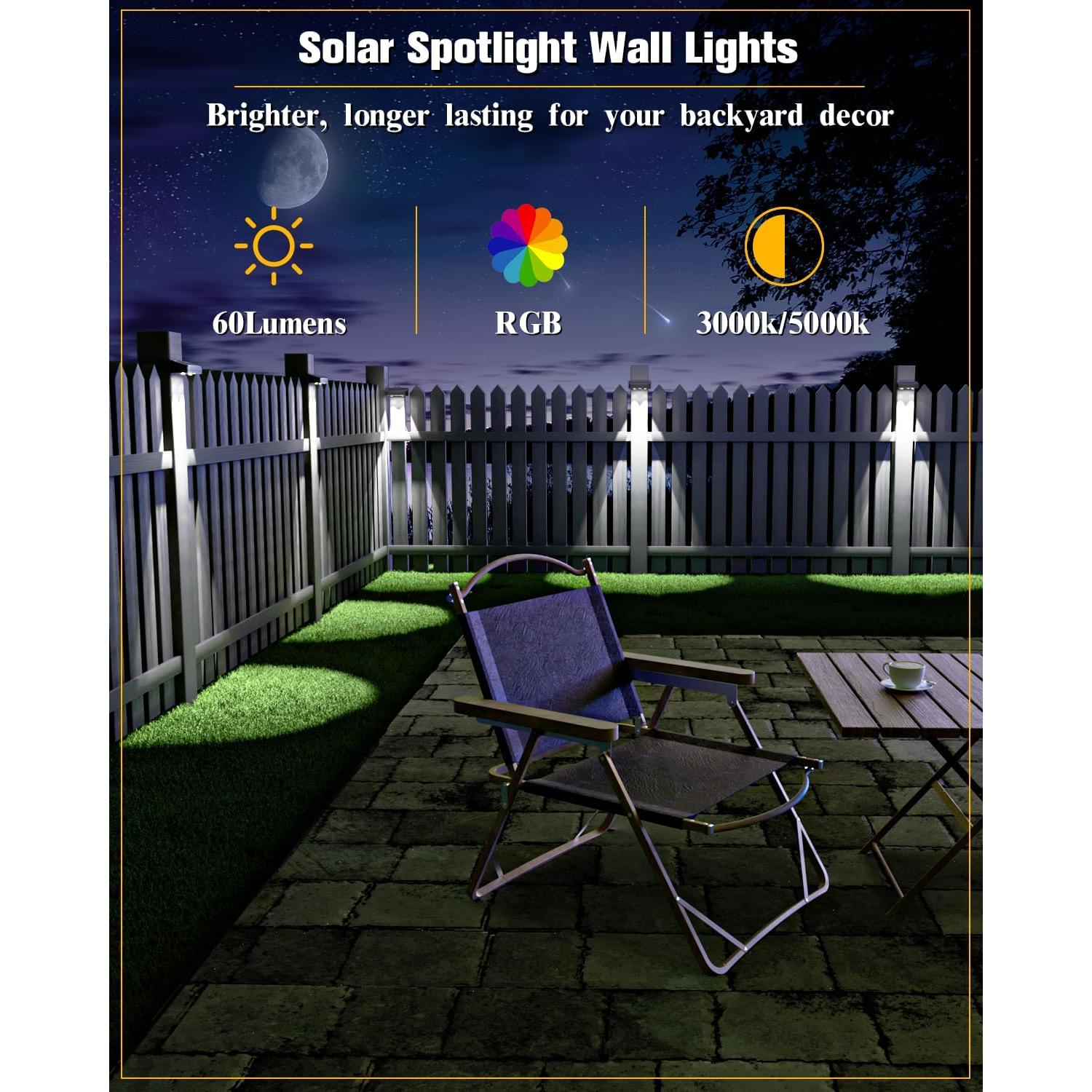 Luces Solares JOFIOS Paquete de 12, 50 Lúmenes RGB