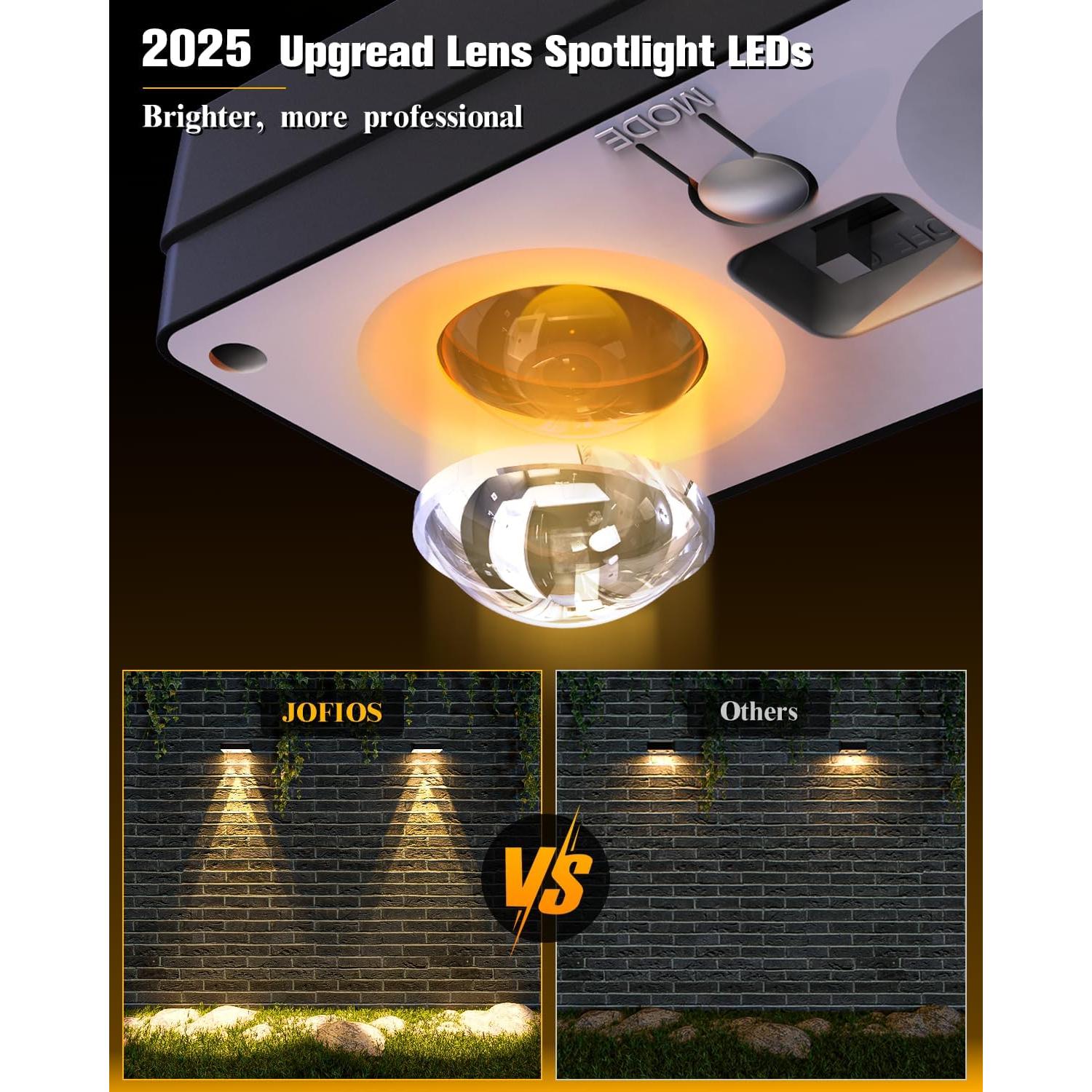 Luces Solares JOFIOS Paquete de 12, 50 Lúmenes RGB