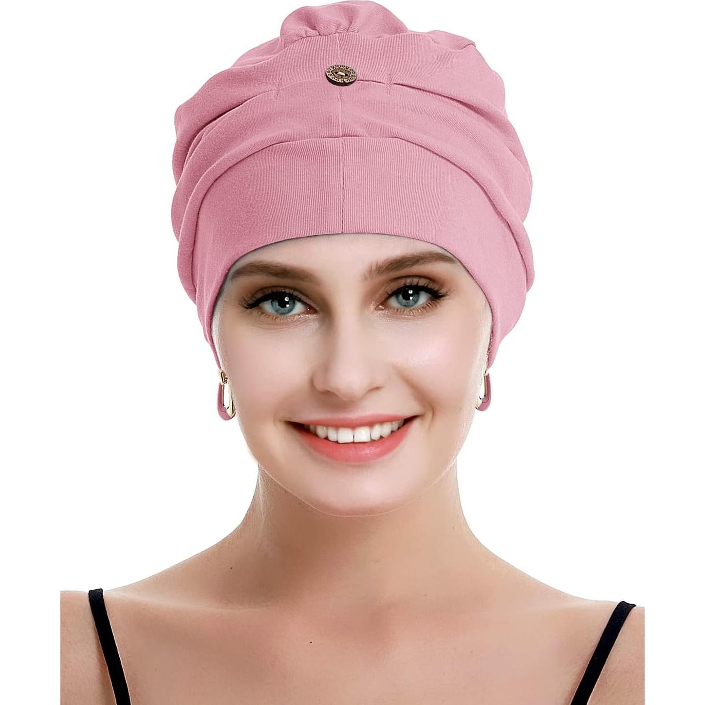 Gorro de Quimioterapia OSVYO Algodón Orgánico Rosa