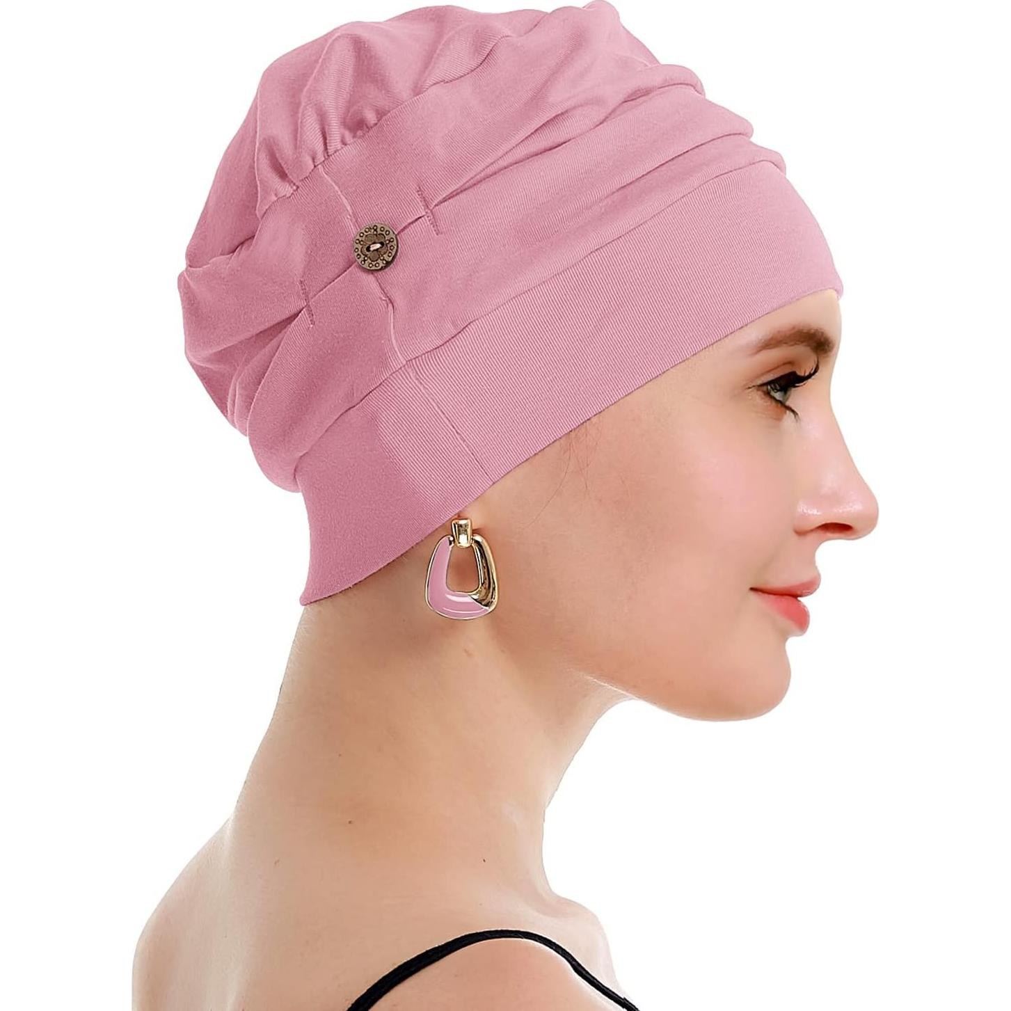 Gorro de Quimioterapia OSVYO Algodón Orgánico Rosa