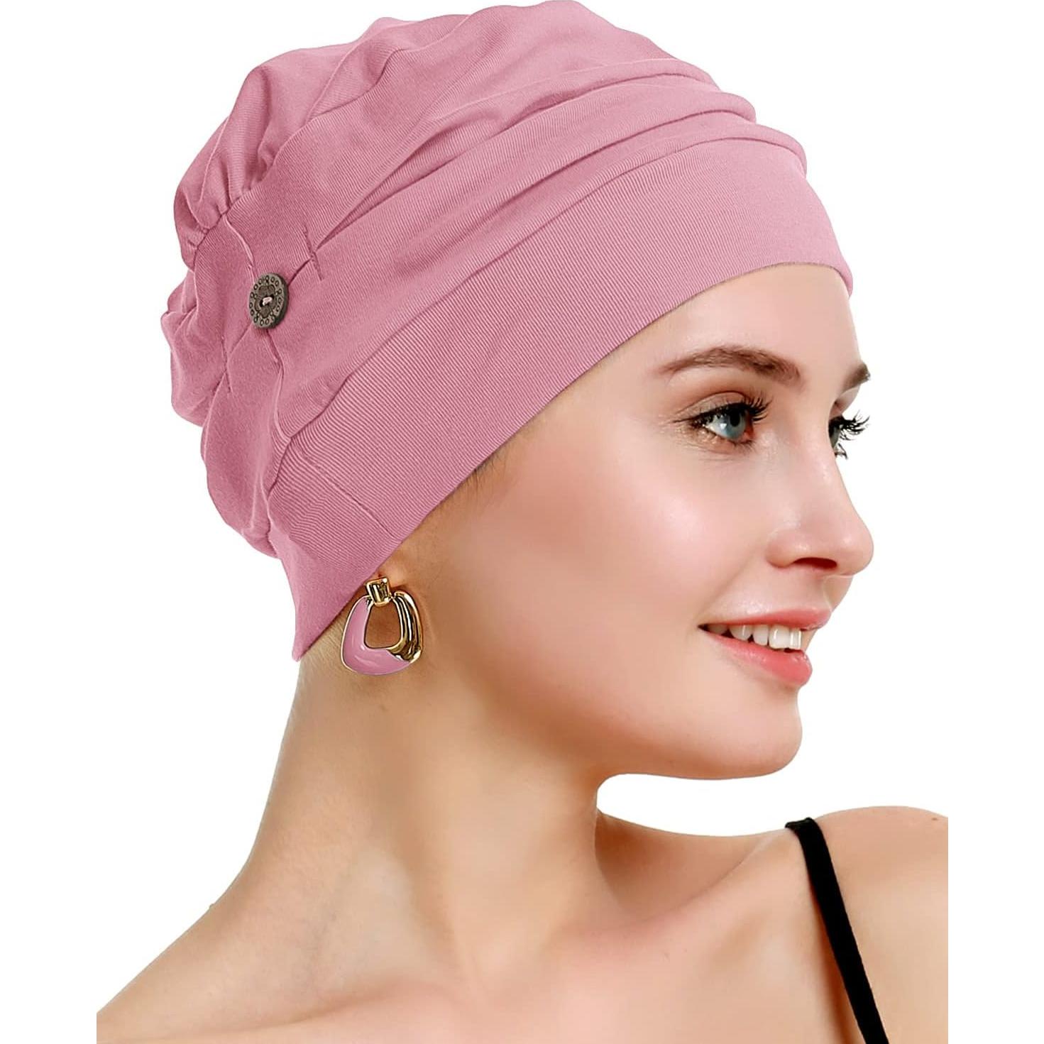 Gorro de Quimioterapia OSVYO Algodón Orgánico Rosa
