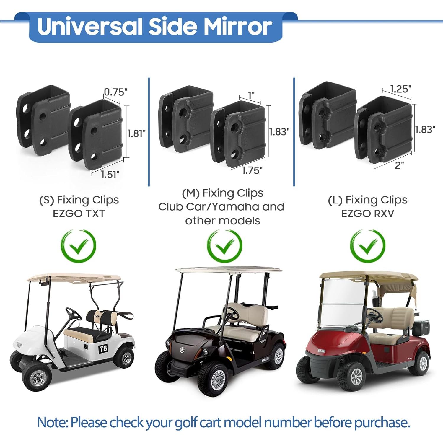 Espejos Laterales 9.99WORLD MALL para Carro de Golf Plegables