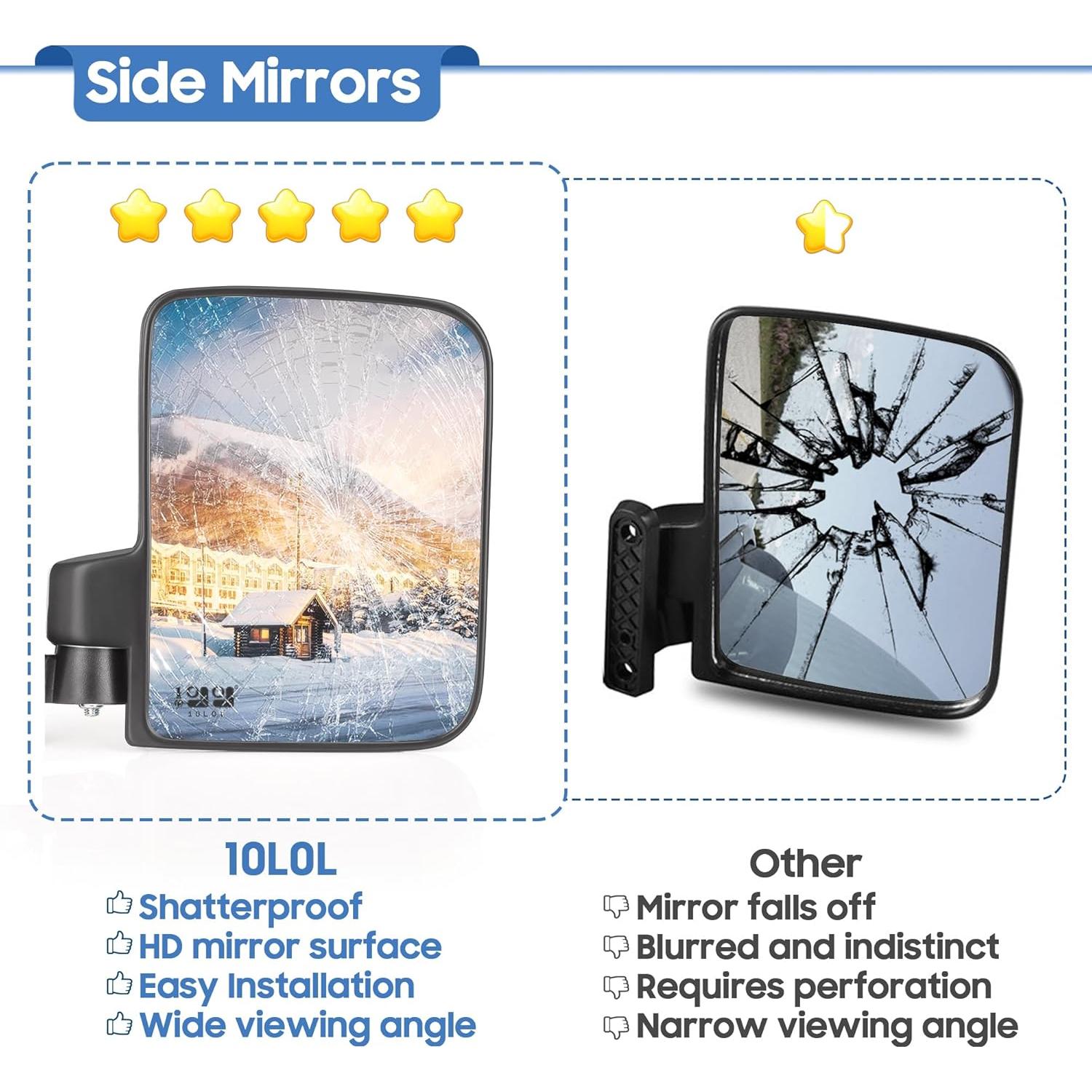 Espejos Laterales 9.99WORLD MALL para Carro de Golf Plegables