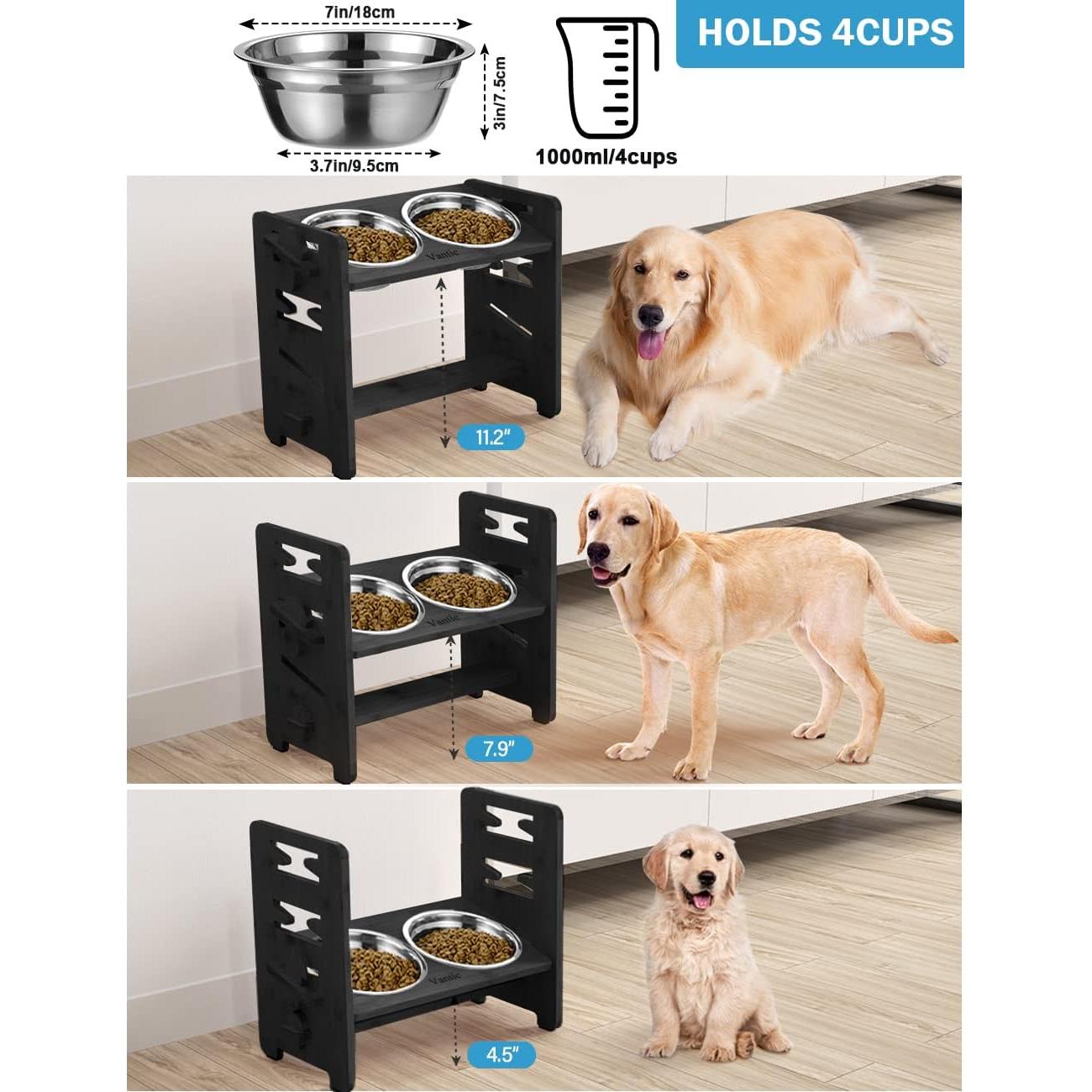 Soporte Elevado para Perros Vantic Ajustable 11.2 cm Negro