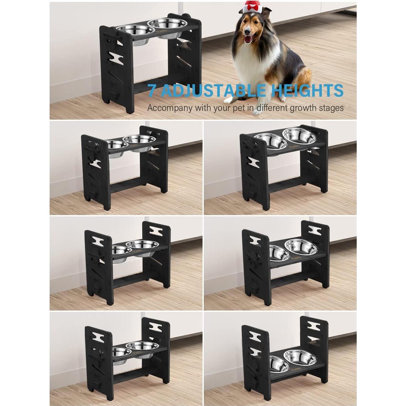 Soporte Elevado para Perros Vantic Ajustable 11.2 cm Negro