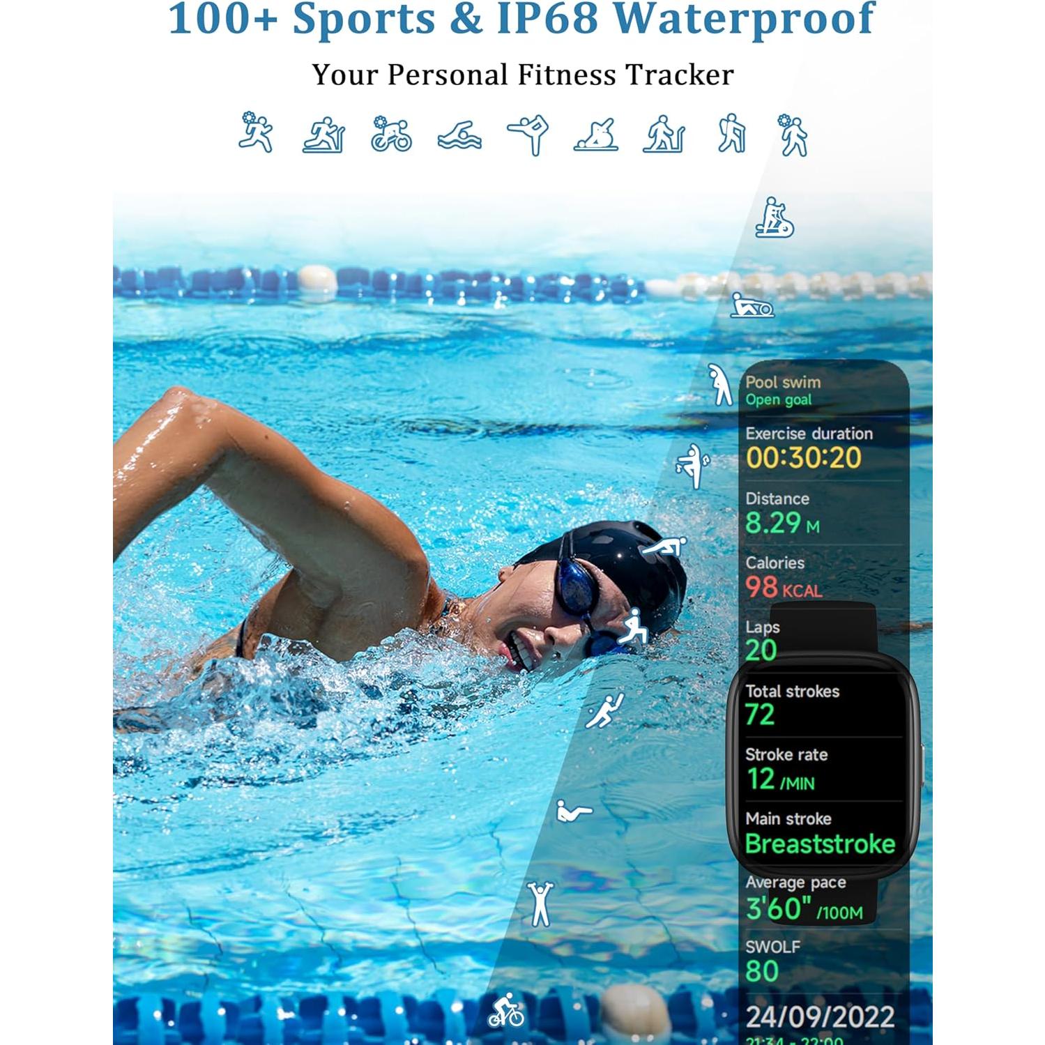 Reloj Inteligente LODIMEKE IDW26 1.83" IP68 Salud y Alexa