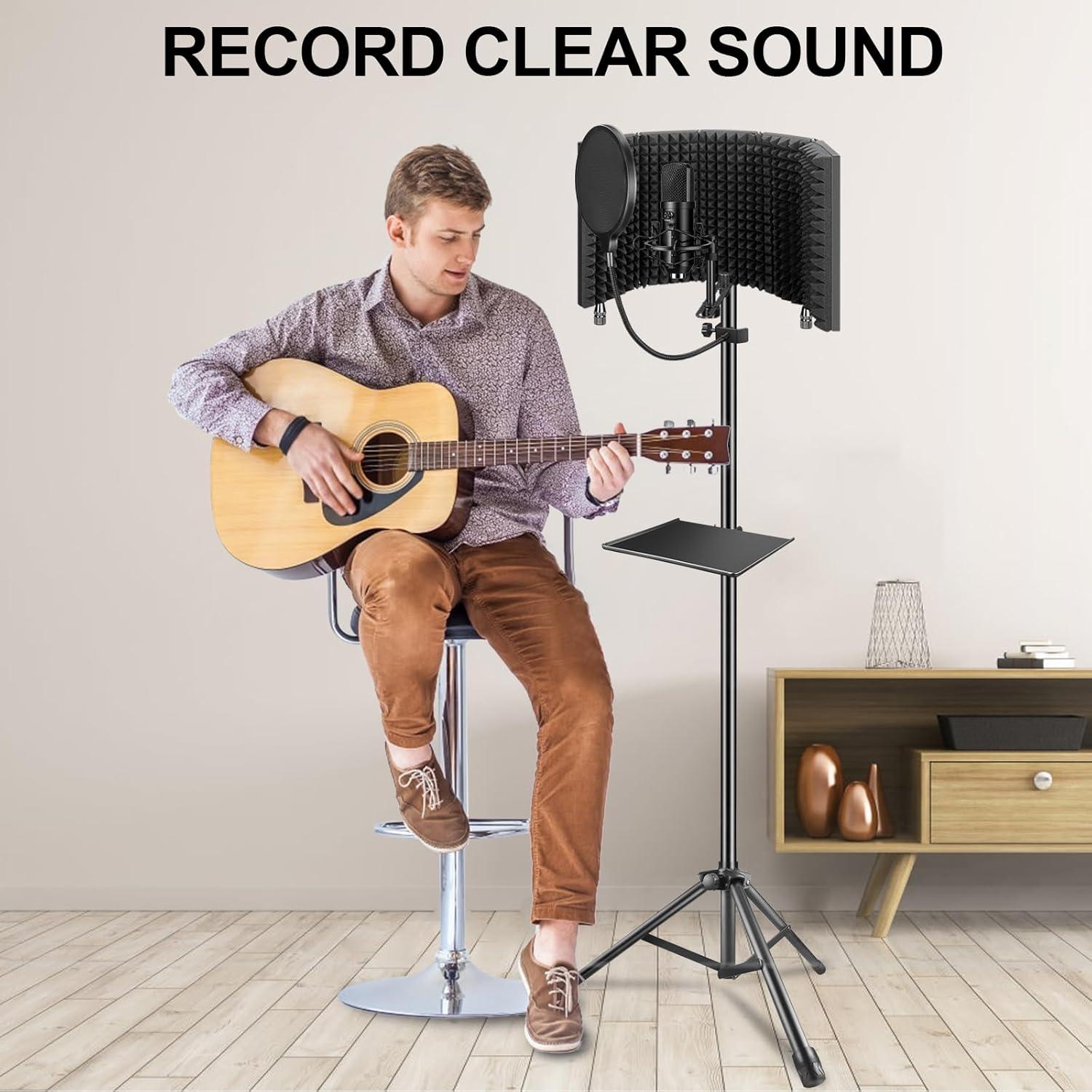 Escudo Aislante para Micrófono Aokeo AO-302 con Filtro Pop