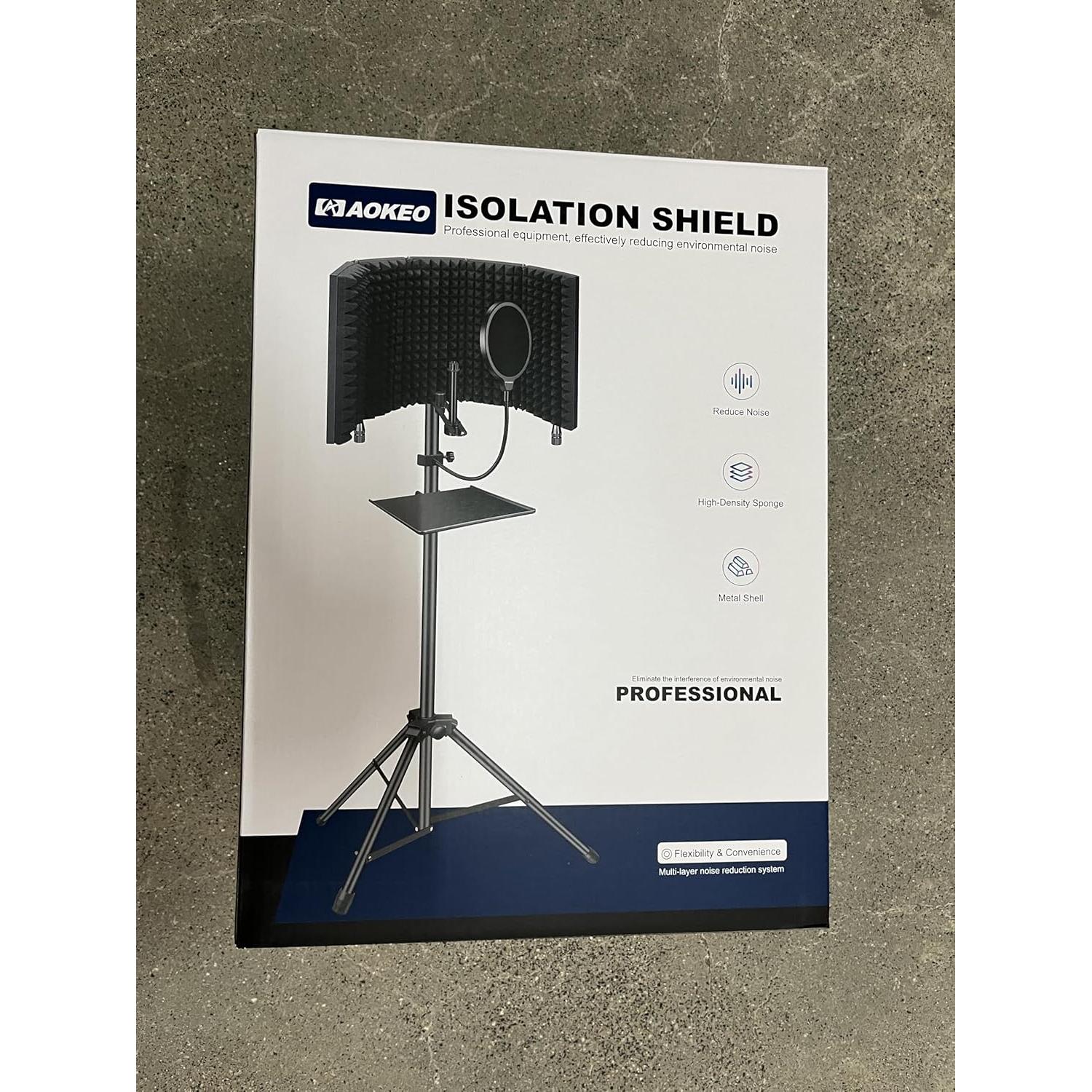 Escudo Aislante para Micrófono Aokeo AO-302 con Filtro Pop