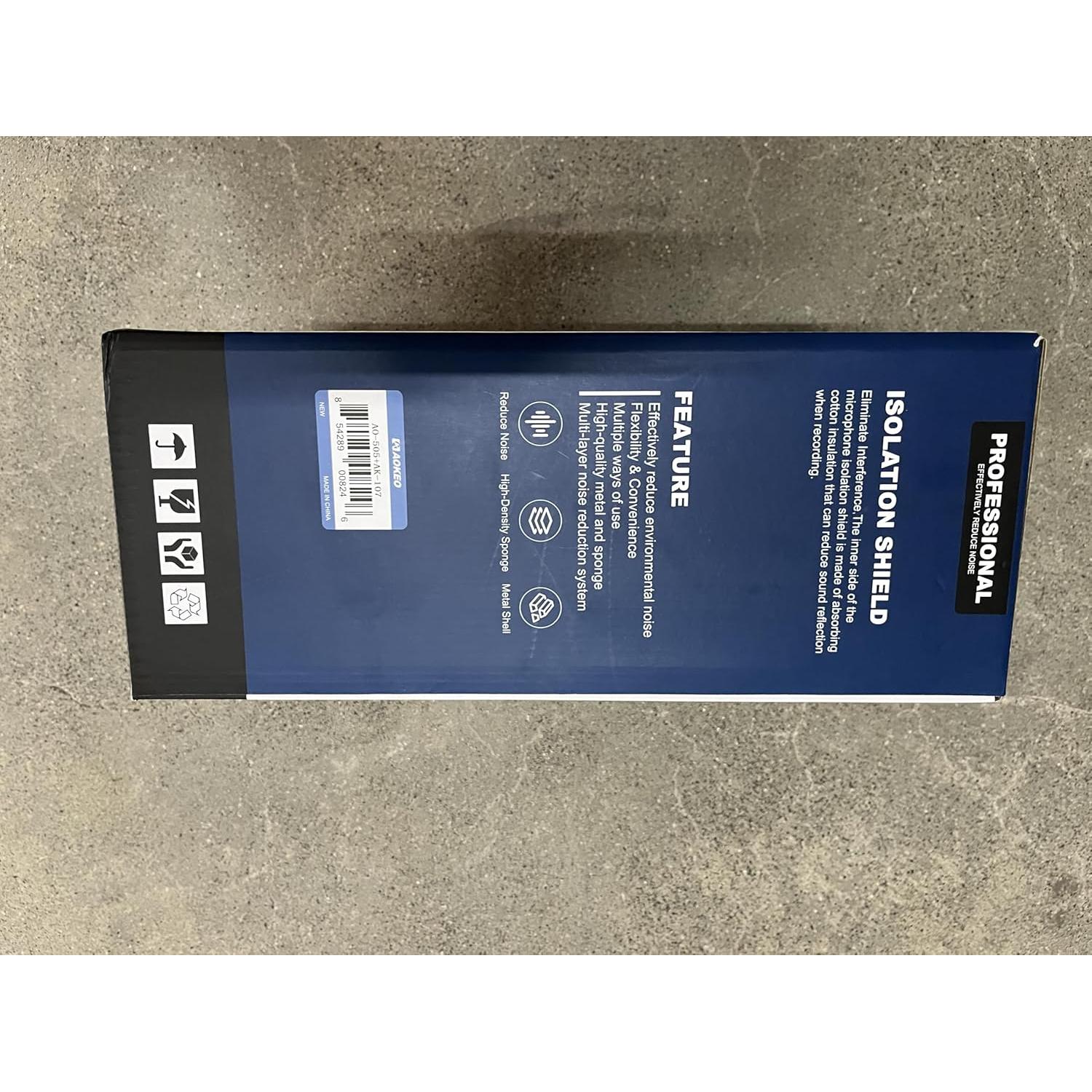 Escudo Aislante para Micrófono Aokeo AO-302 con Filtro Pop