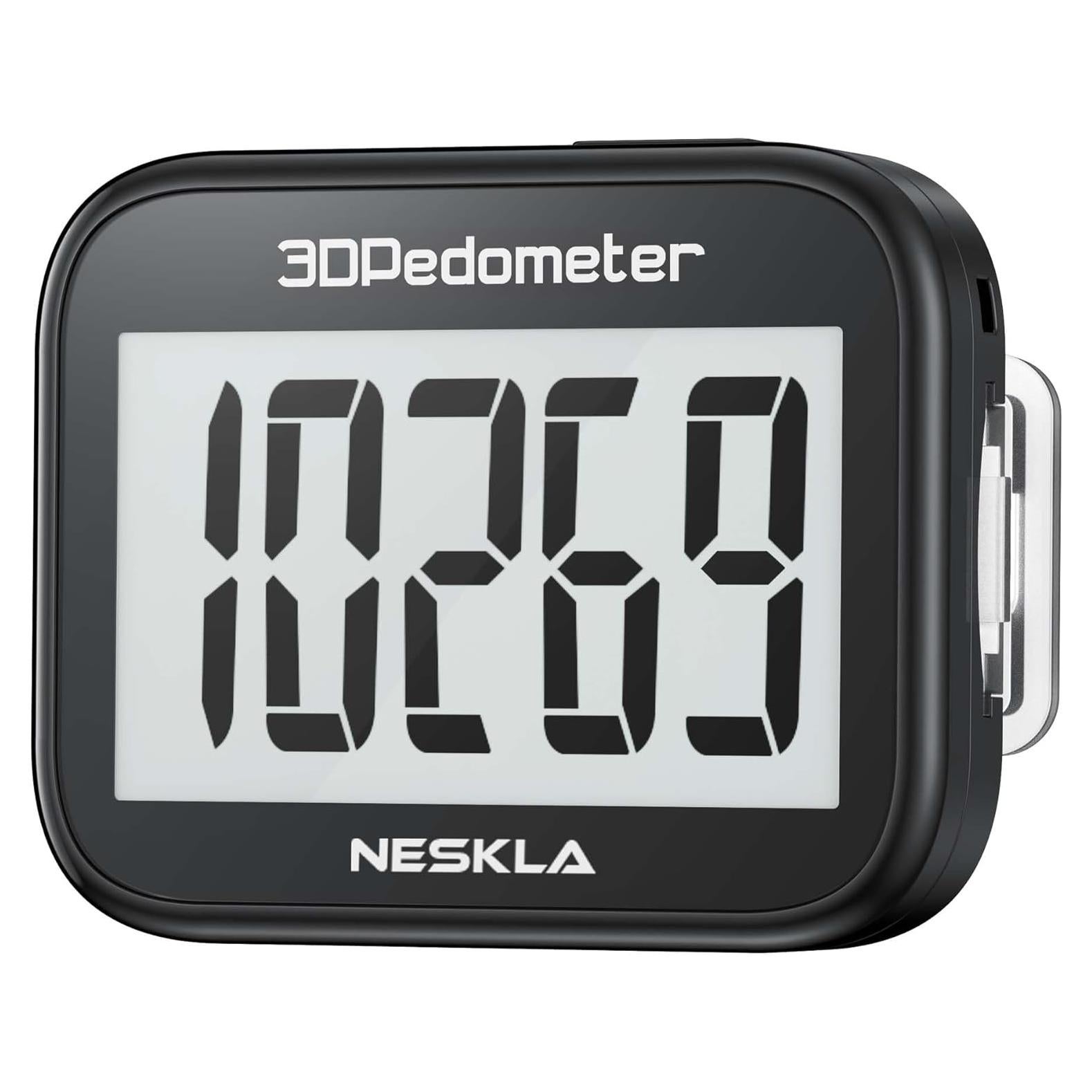 Podómetro 3D NESKLA 838 con pantalla LCD y clip removible