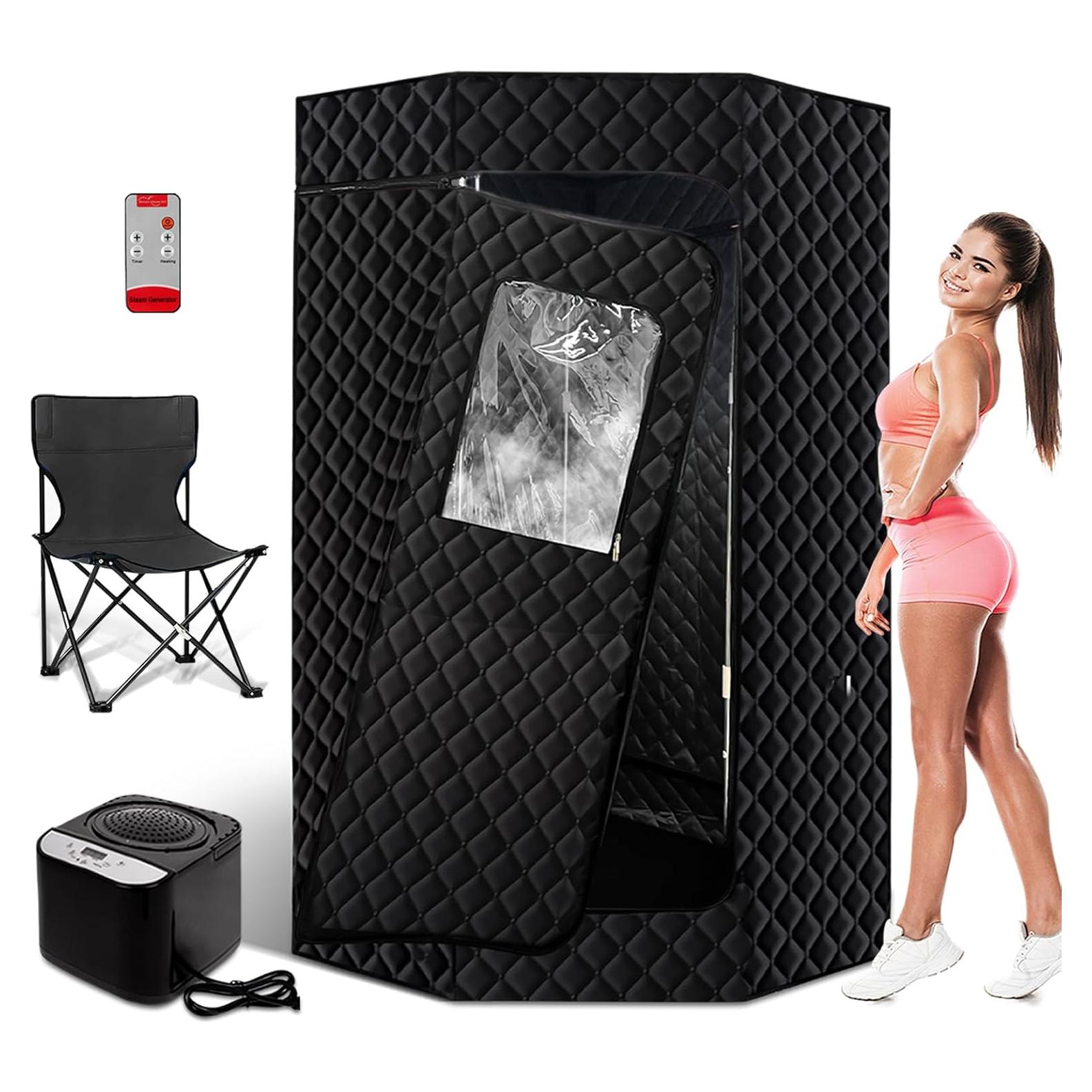 Sauna Portátil PEEKO Pentágono 4L con Silla y Control Remoto