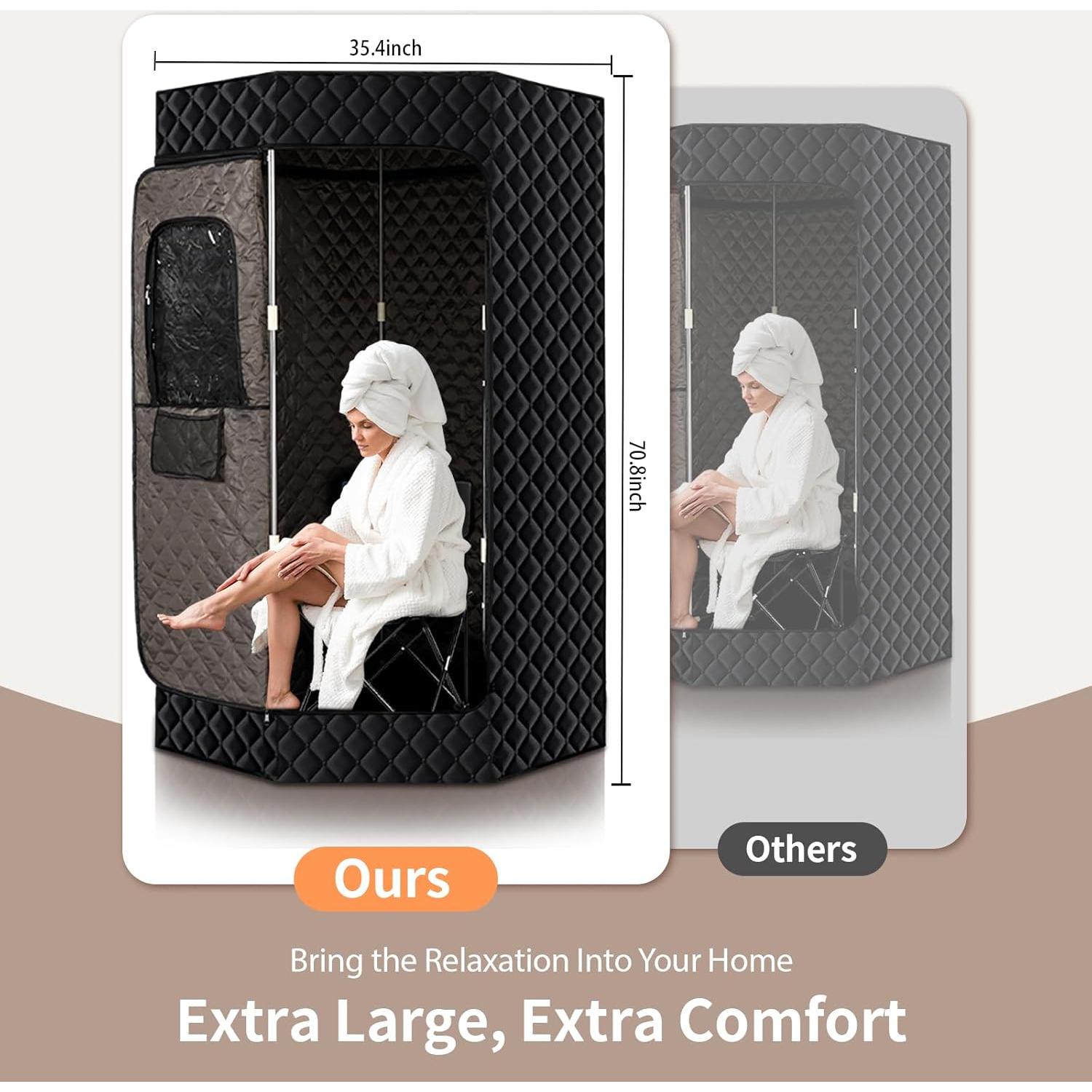 Sauna Portátil PEEKO Pentágono 4L con Silla y Control Remoto