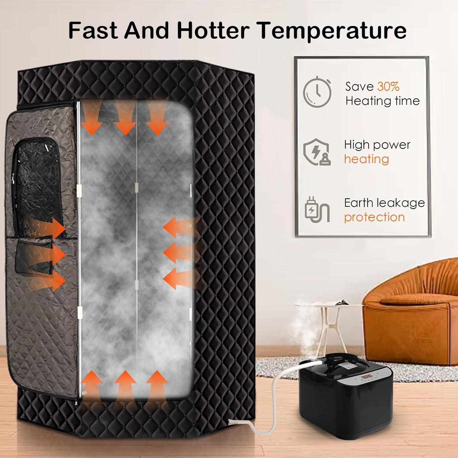 Sauna Portátil PEEKO Pentágono 4L con Silla y Control Remoto