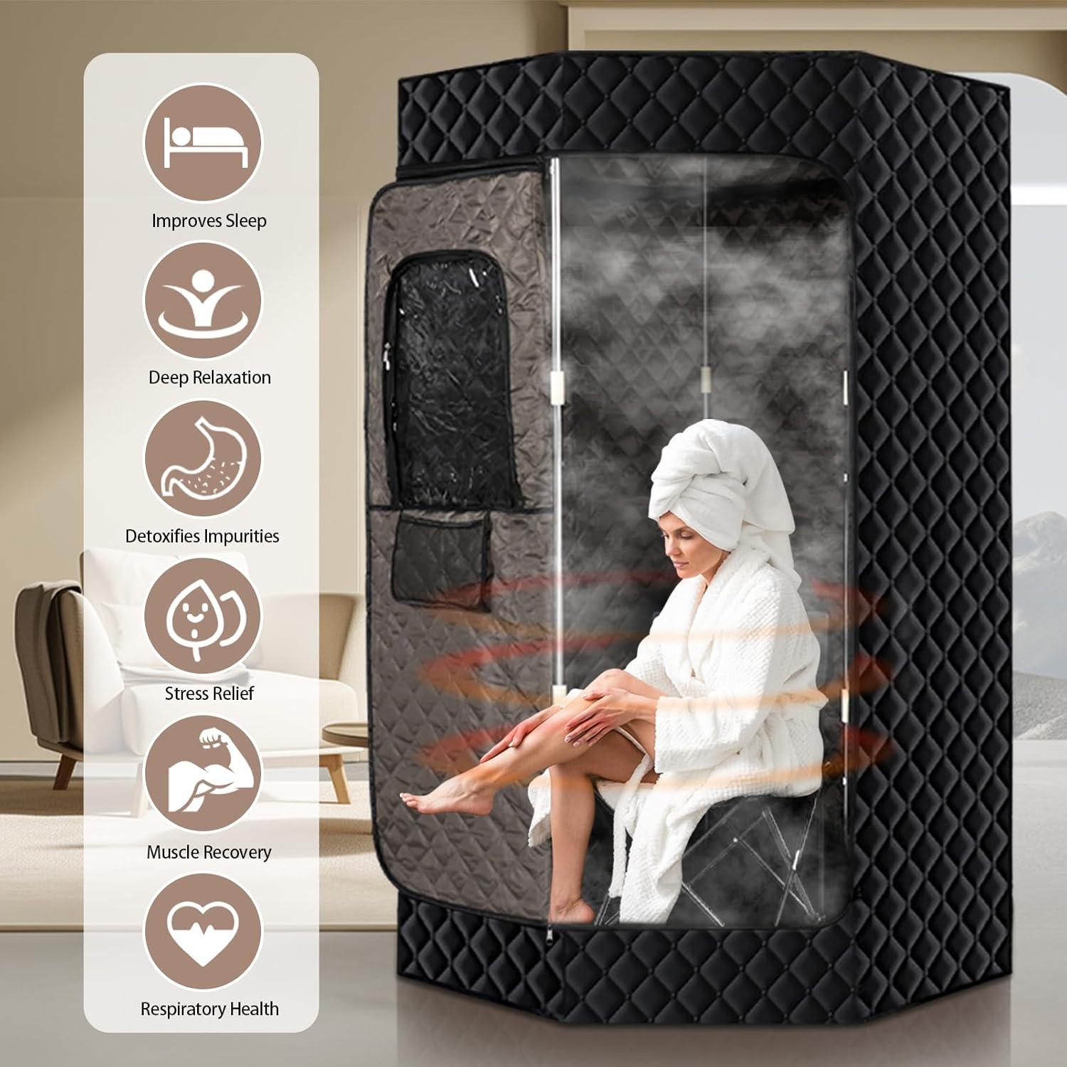 Sauna Portátil PEEKO Pentágono 4L con Silla y Control Remoto