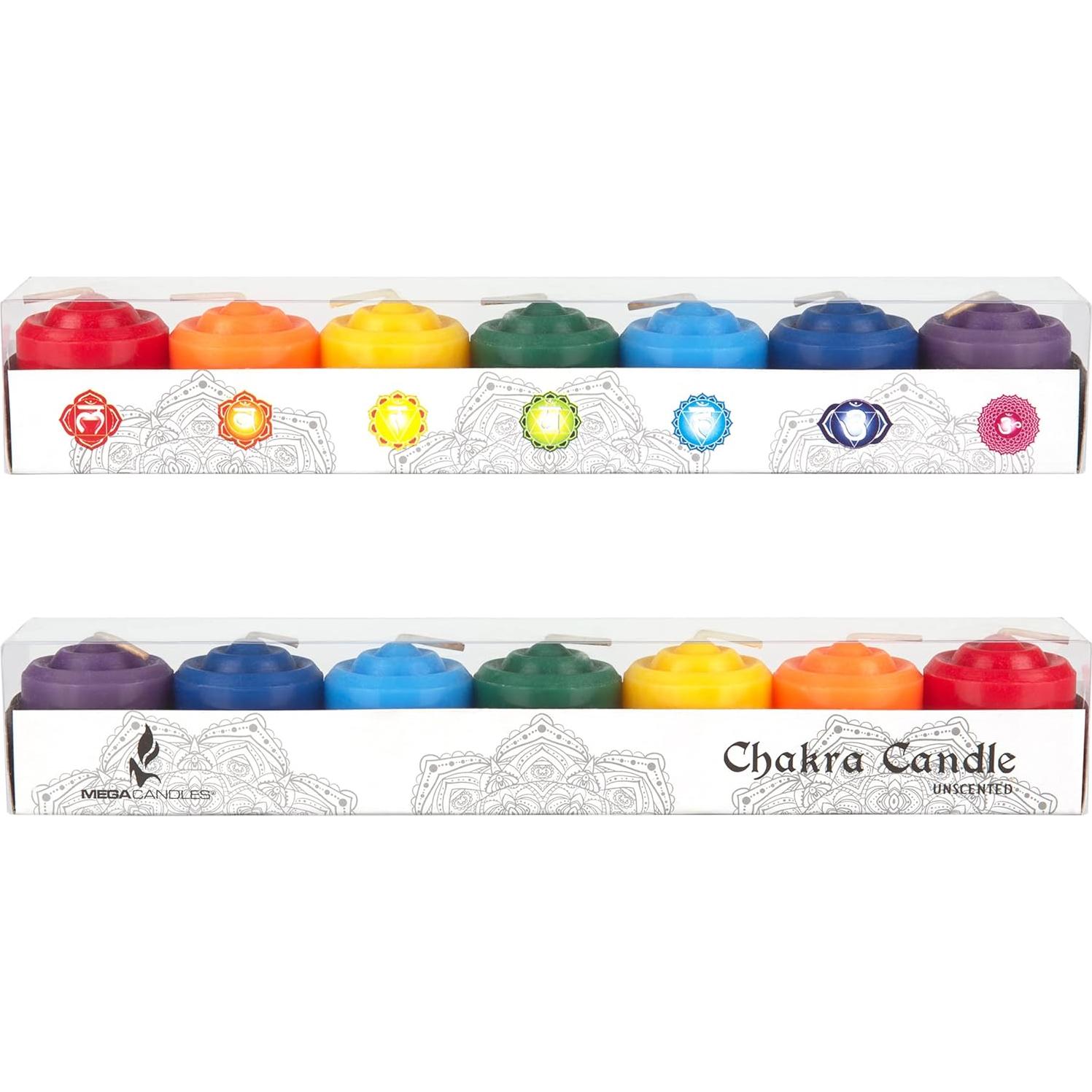 Vela Votiva Chakra Mega Velas 7 Pcs 10 Horas 3.5 cm