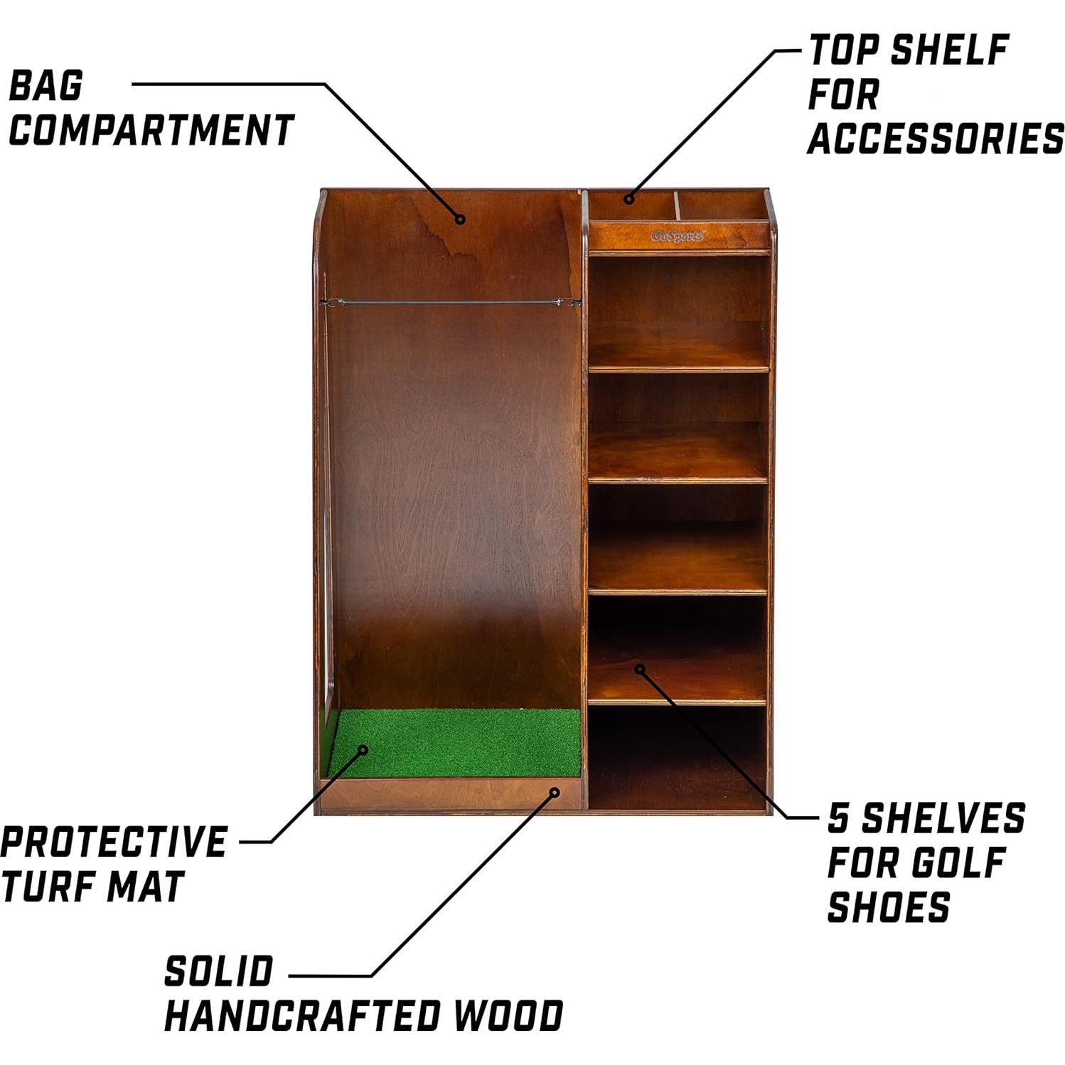 Estante Organizador de Golf GoSports - Madera Marrón 73,66 cm