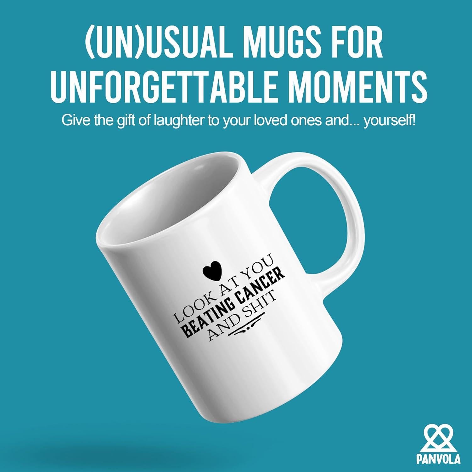 Taza Cerámica Panvola 11 oz Motivacional Supervivientes Cáncer