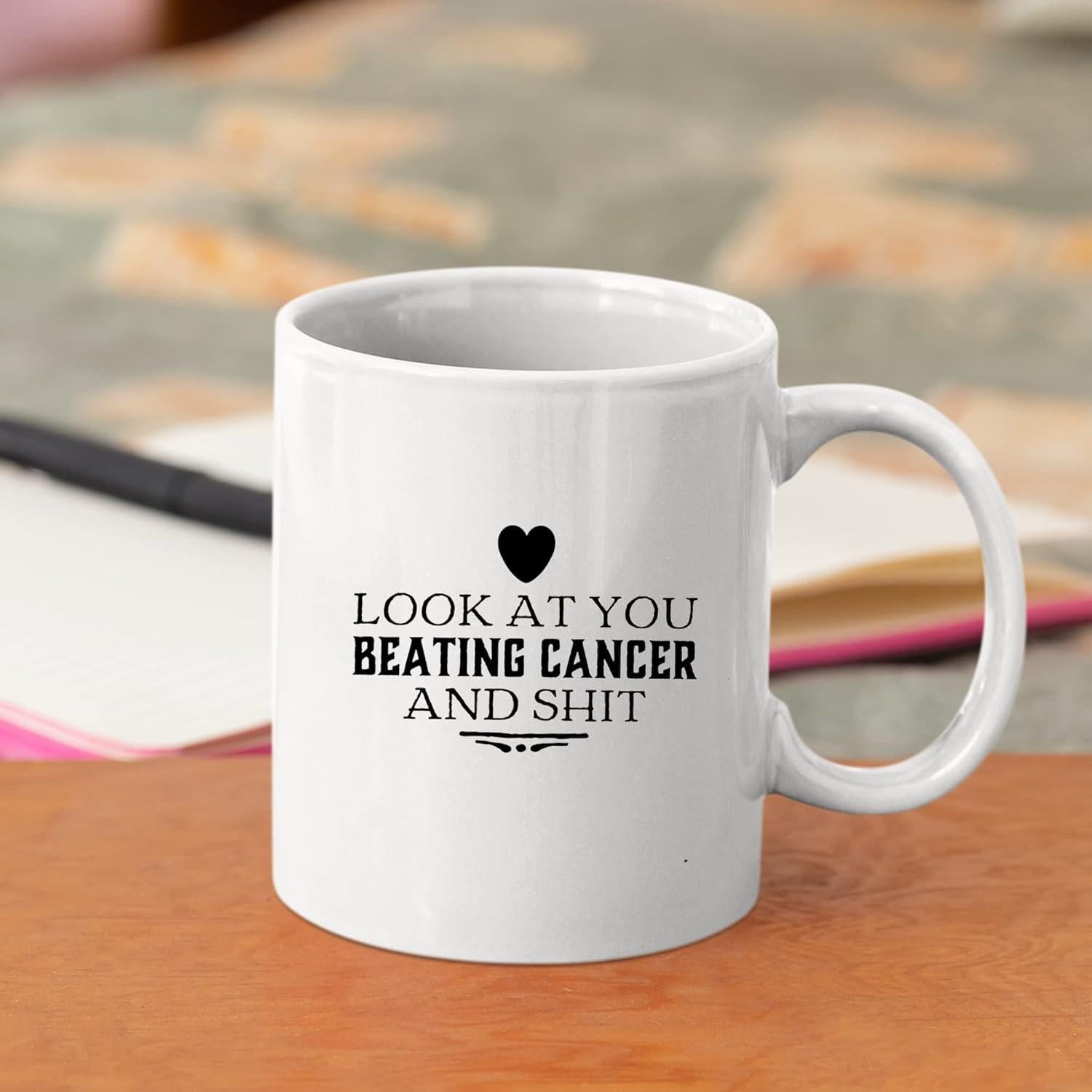 Taza Cerámica Panvola 11 oz Motivacional Supervivientes Cáncer