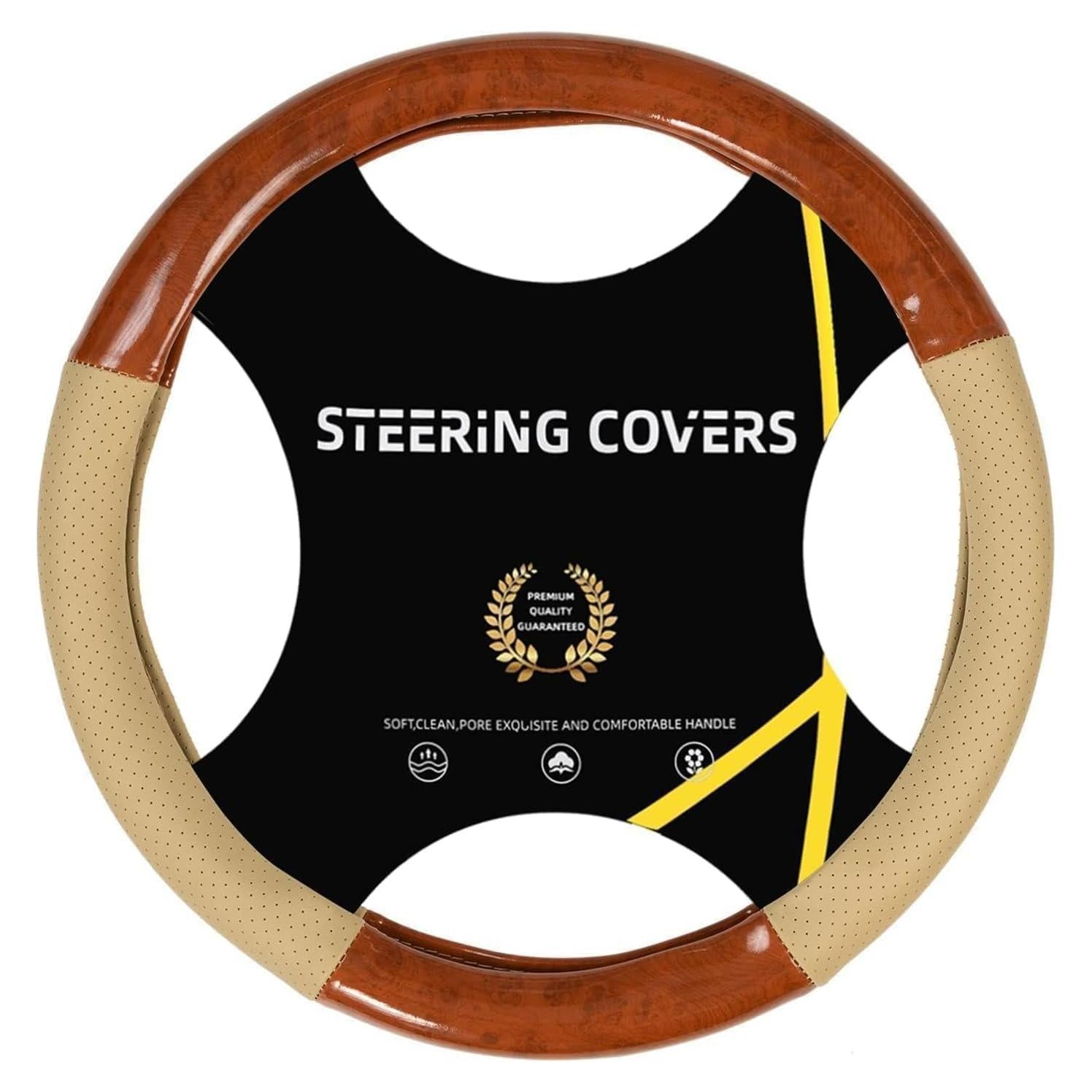 Cubre Volante AUTOXBERT 38 cm Cuero Microfibra Beige