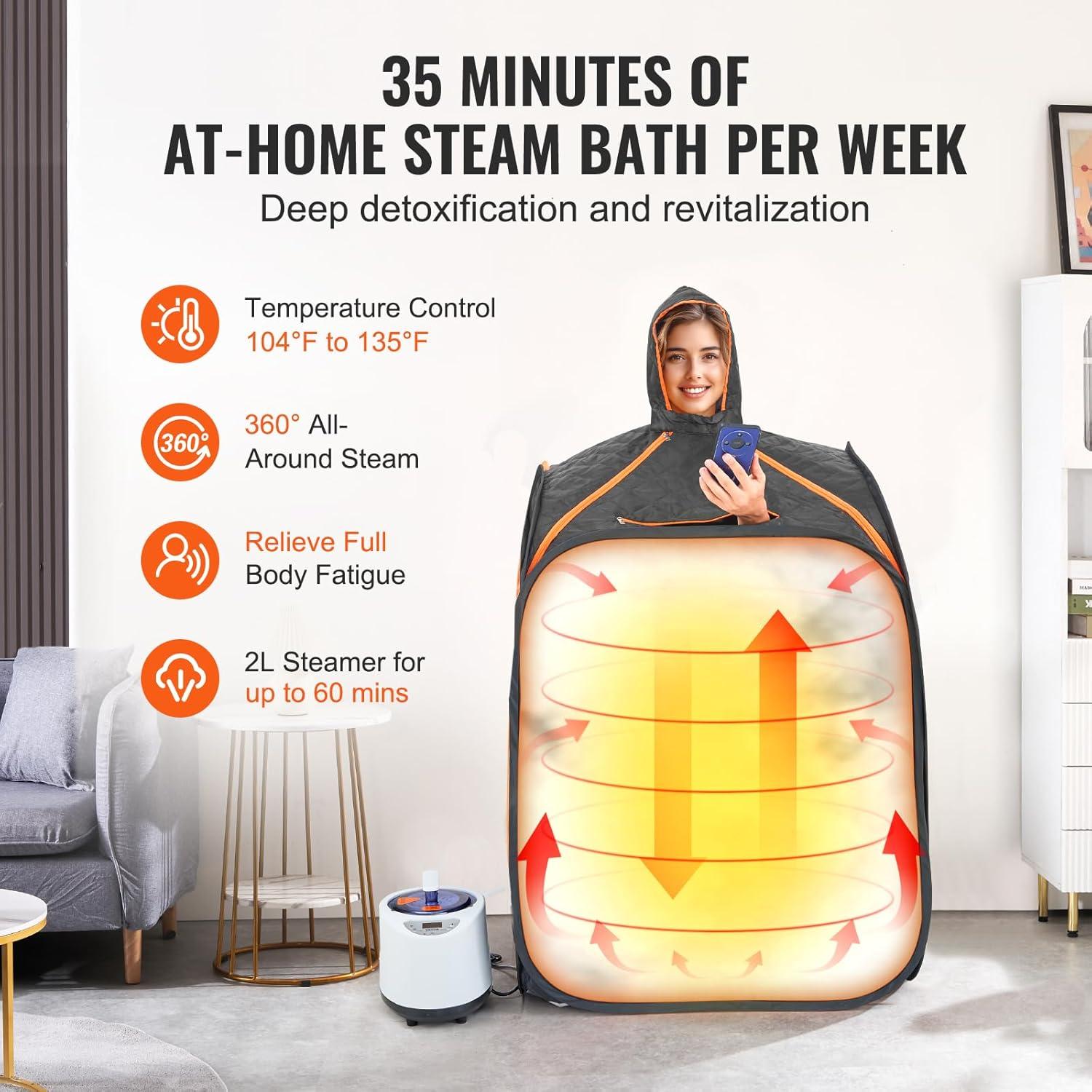 Carpa de Sauna Personal VEVOR 1200W Plegable y Portátil